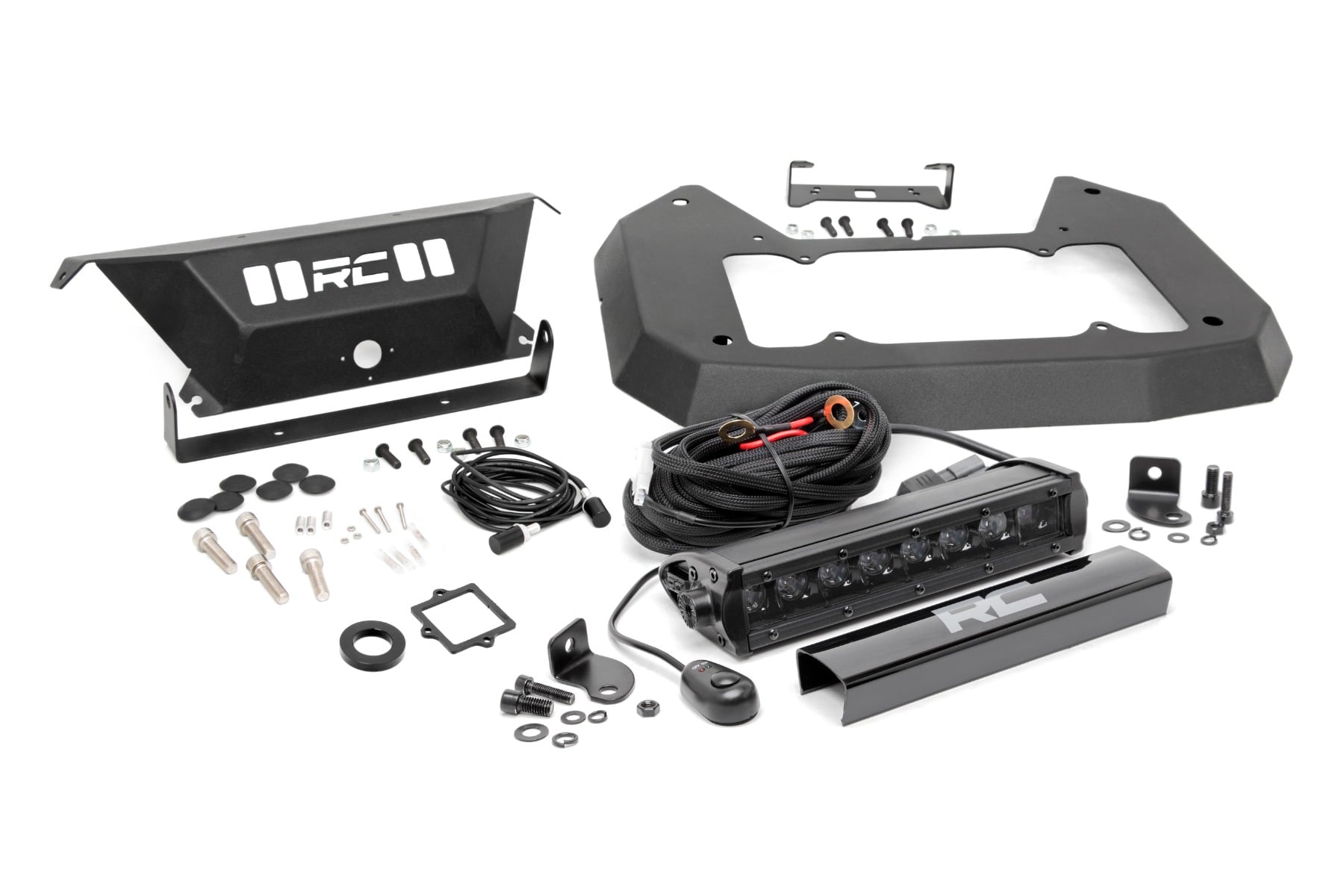 Spare Tire Carrier Delete 8 Inch Black Ser LED Jeep Wrangler JL (18-24) Rough Country