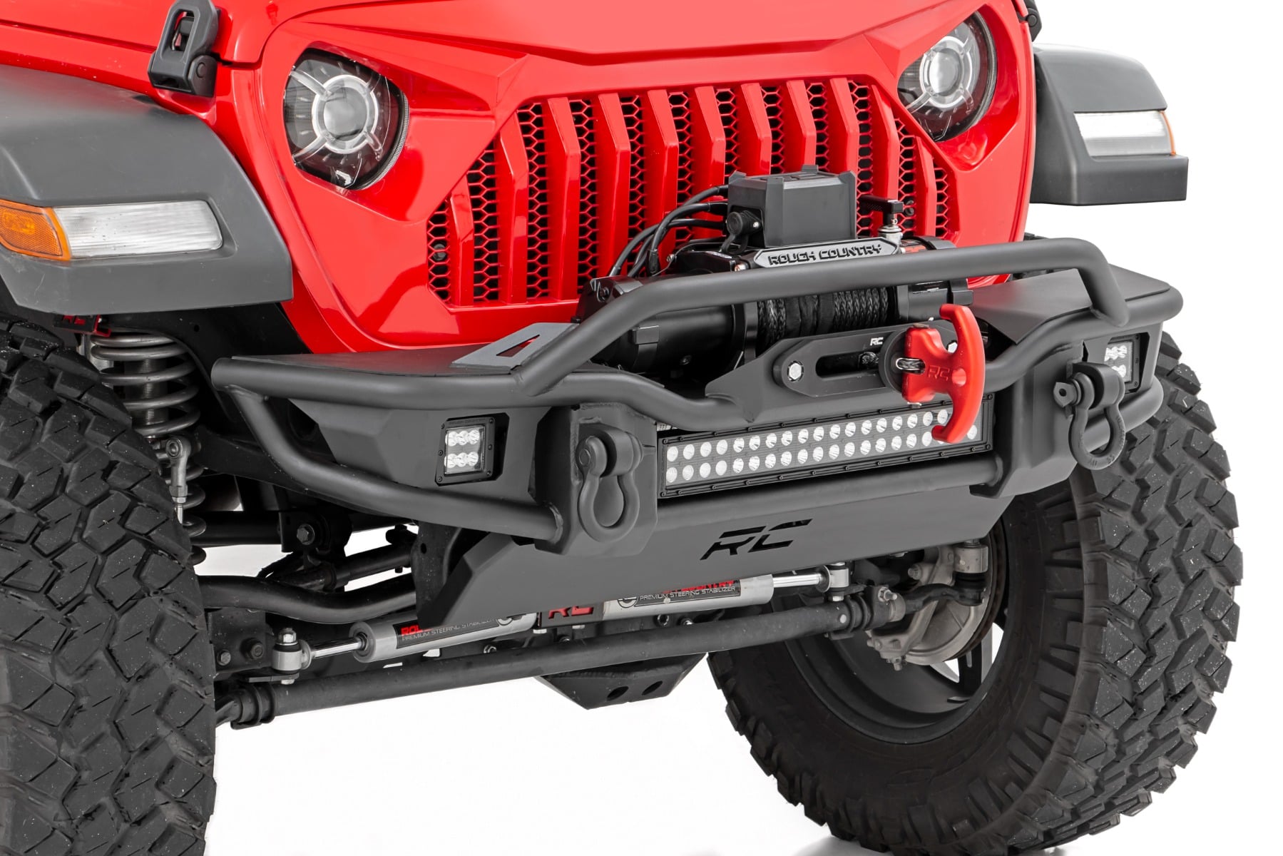 Front Winch Bumper Tubular Skid Plate Jeep Gladiator JT/Wrangler JK & JL/Wrangler Unlimited Rough Country