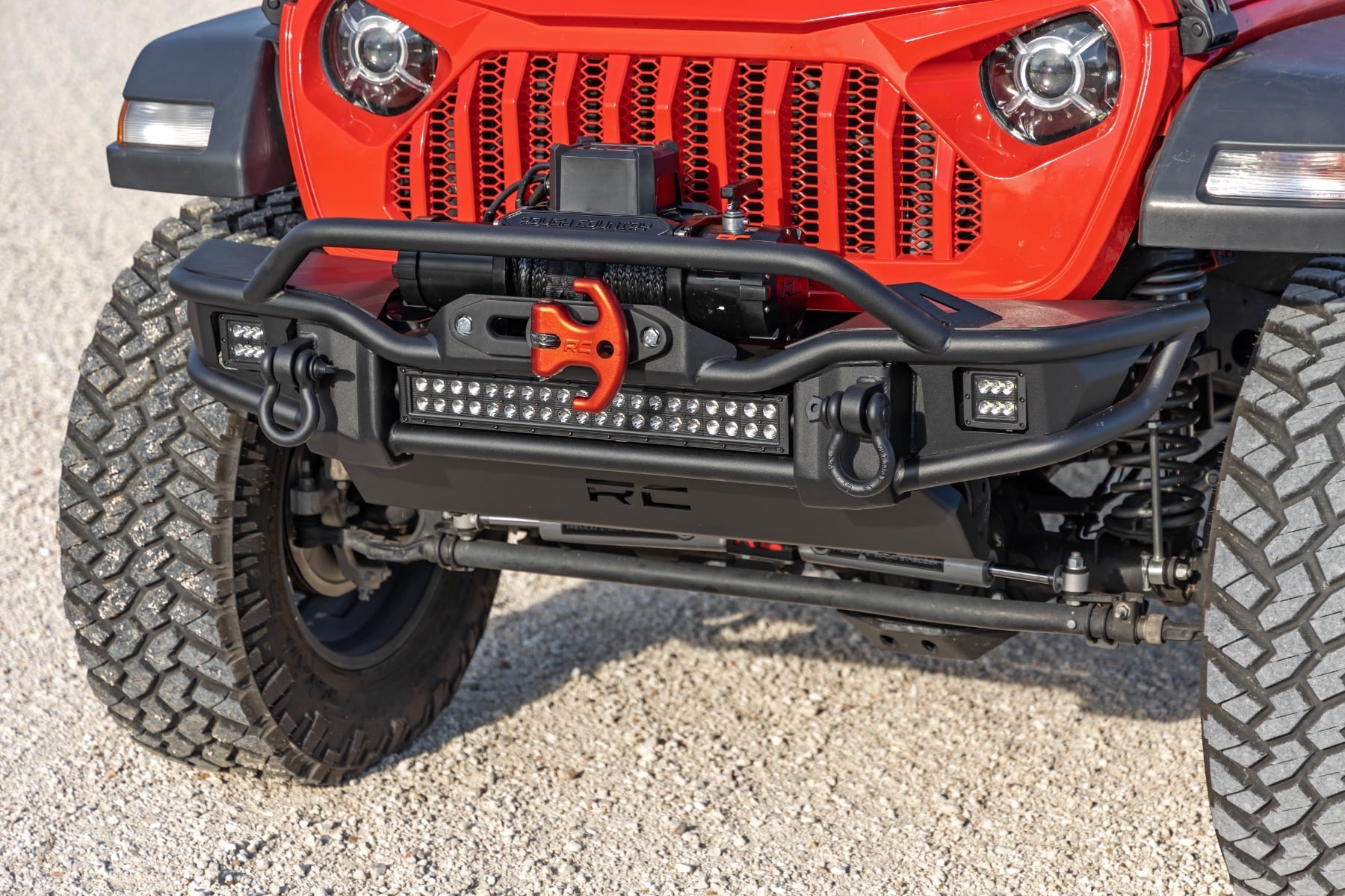 Front Winch Bumper Tubular Skid Plate Jeep Gladiator JT/Wrangler JK & JL/Wrangler Unlimited Rough Country