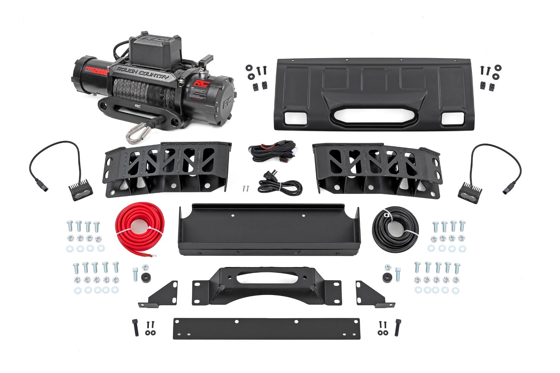 Hidden Winch Mount White SAE PRO1200S Toyota Land Cruiser 4WD (24-26) Rough Country