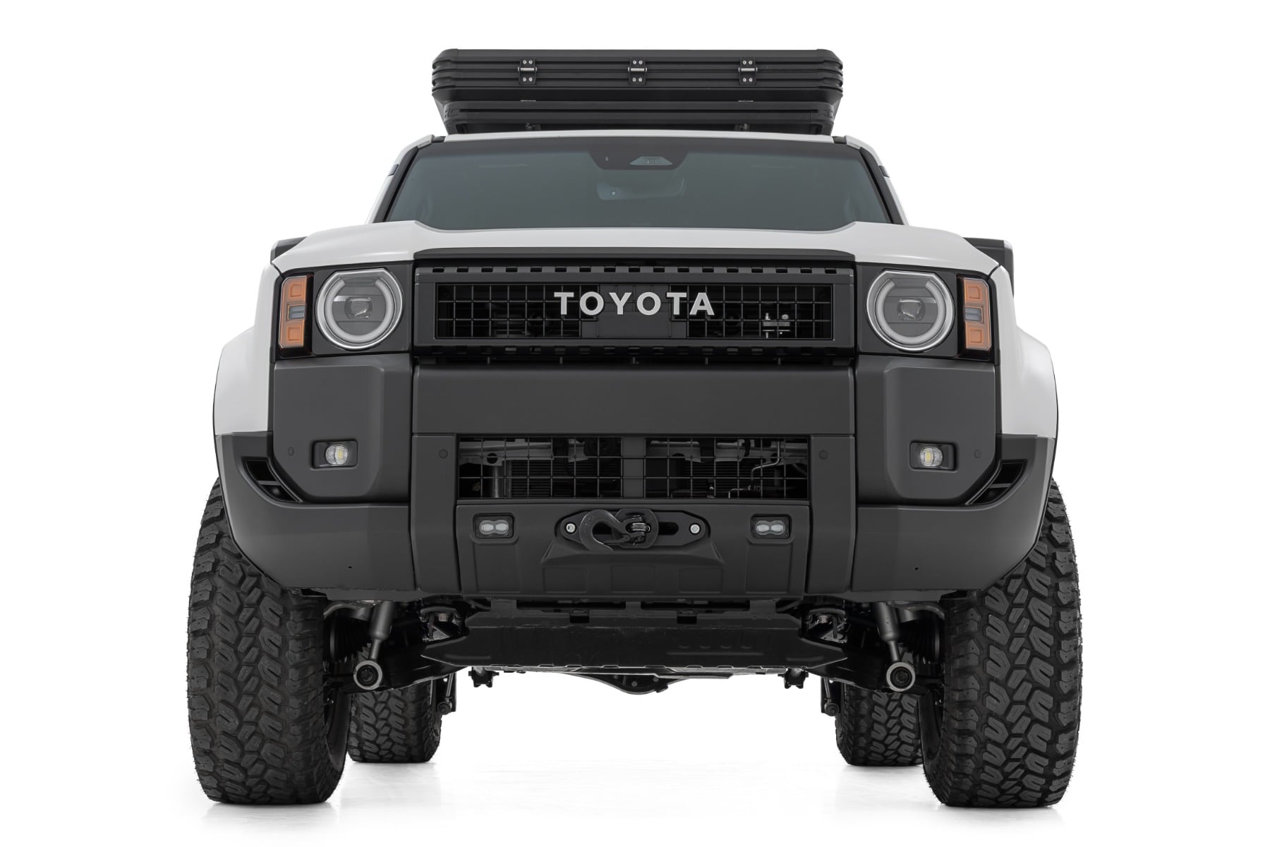 Hidden Winch Mount White SAE PRO9500S Toyota Land Cruiser 4WD (24-26) Rough Country