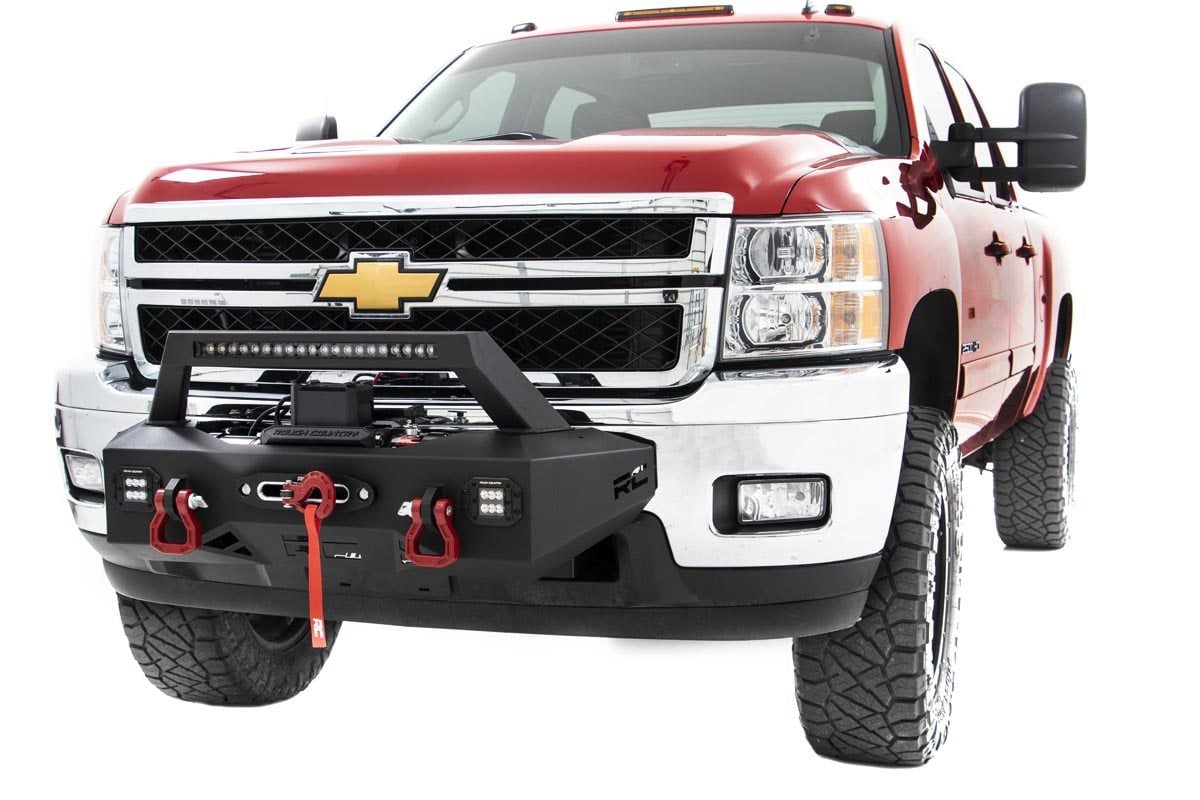 EXO Winch Mount Kit Chevy Silverado 2500 HD/3500 HD 2WD/4WD (2011-2019) Rough Country