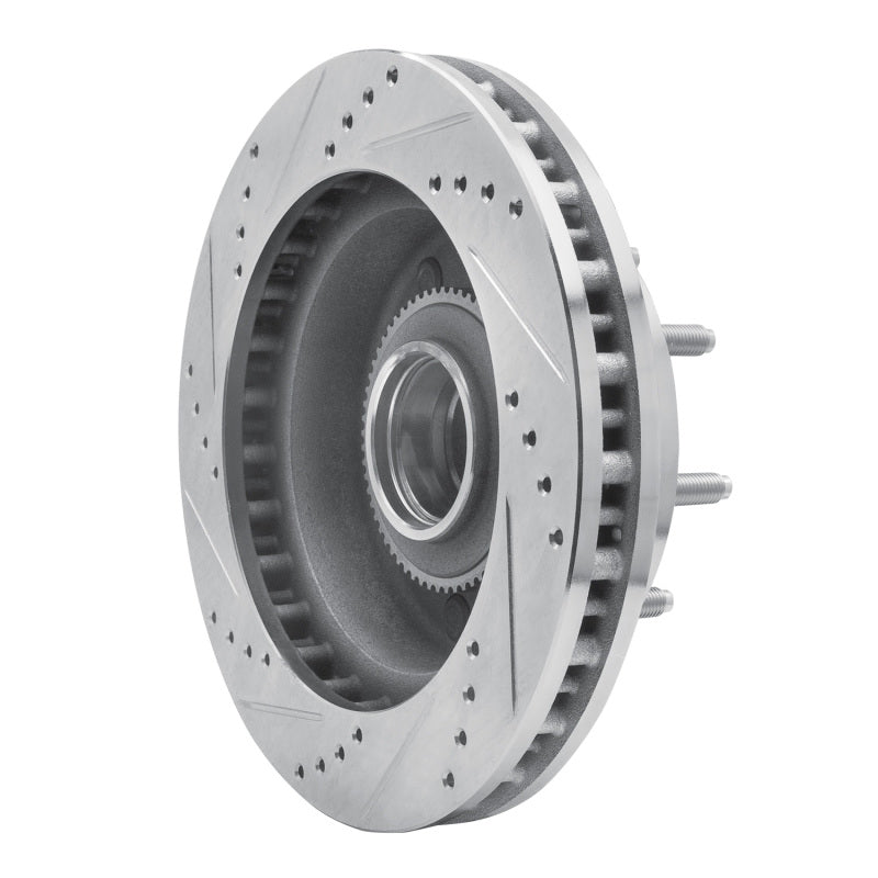 R1 99-02 Ford F-250 2WD (Super Duty) Front Right Drilled & Slotted Silver Brake Rotor