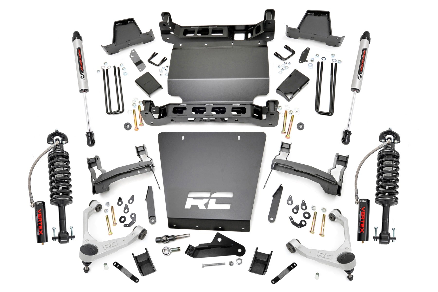 7 Inch Stamped Steel LCA Lift Kit Forged UCA Bracket Vertex/V2 Shks Silverado/Sierra 1500 (16-18) Rough Country