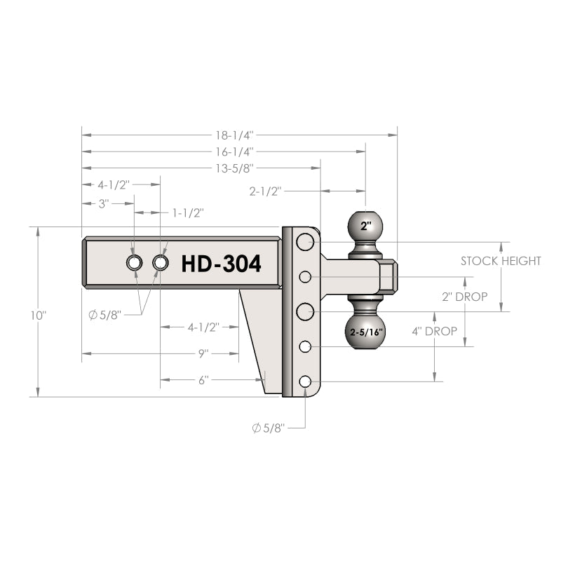 BulletProof Hitches 3.0" Heavy Duty 4" Drop/Rise Hitch Model HD304