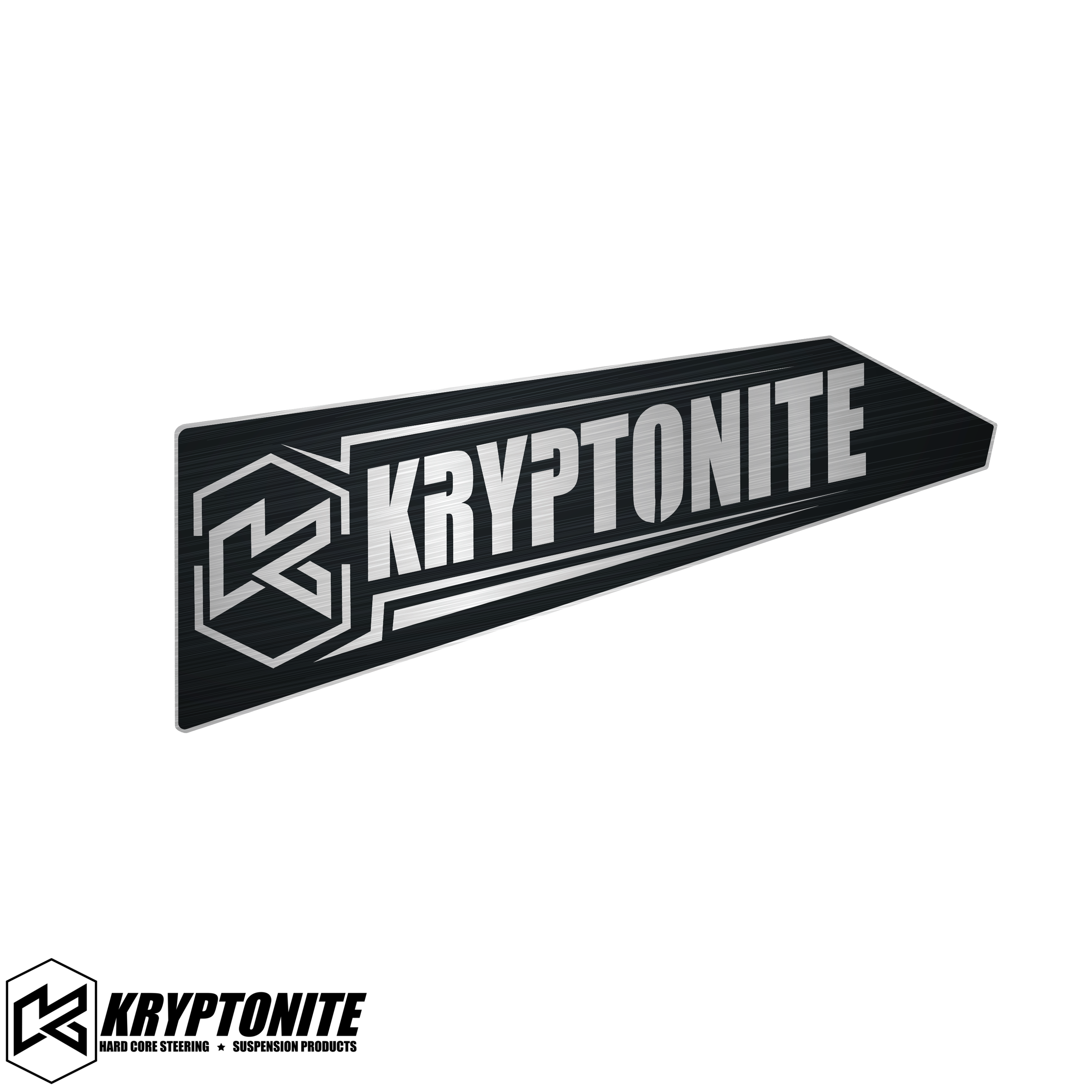 Kryptonite Upper Control Arm Stainless Logo Plates for 2011–2026 Chevy/GMC 2500HD/3500HD