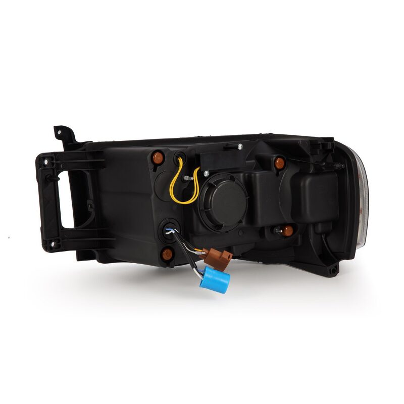 AlphaRex 02-05 Dodge Ram 1500 PRO-Series Projector Headlights Plank Style Black w/Seq Signal
