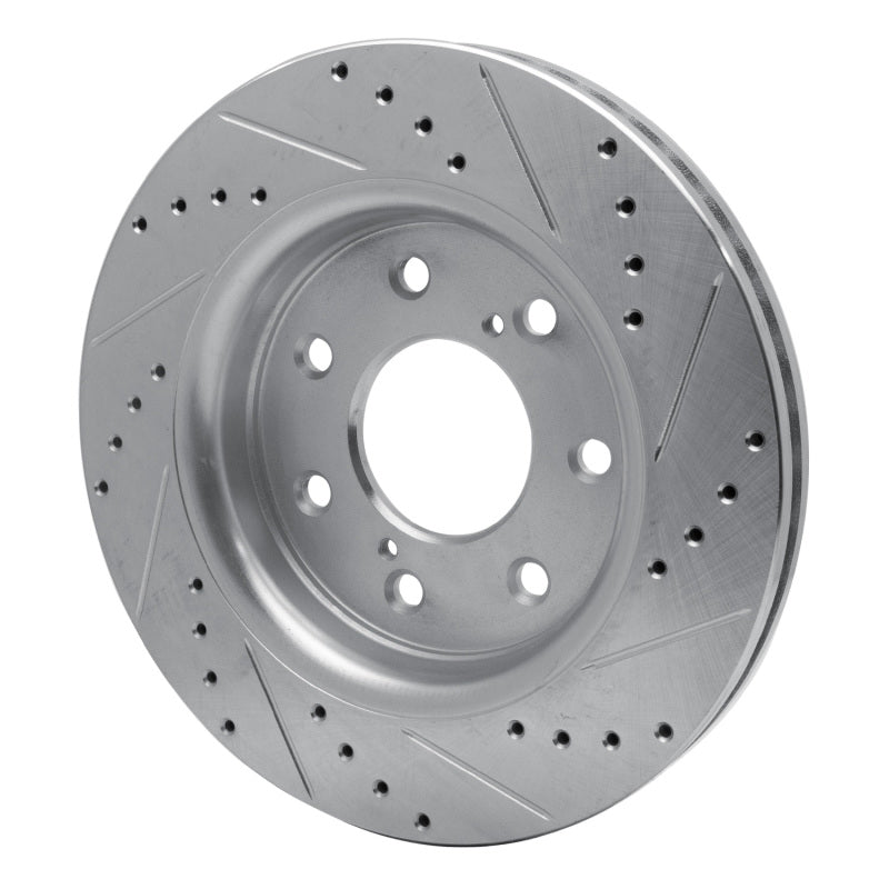 R1 10-14 Ford F-150 4WD Front Left Drilled & Slotted Silver Brake Rotor