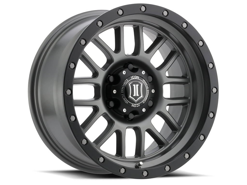 Alpha 17 X 8.5 / 6 X 135 / 6MM / 5 Inch Back Space Titanium, ICON Alloys