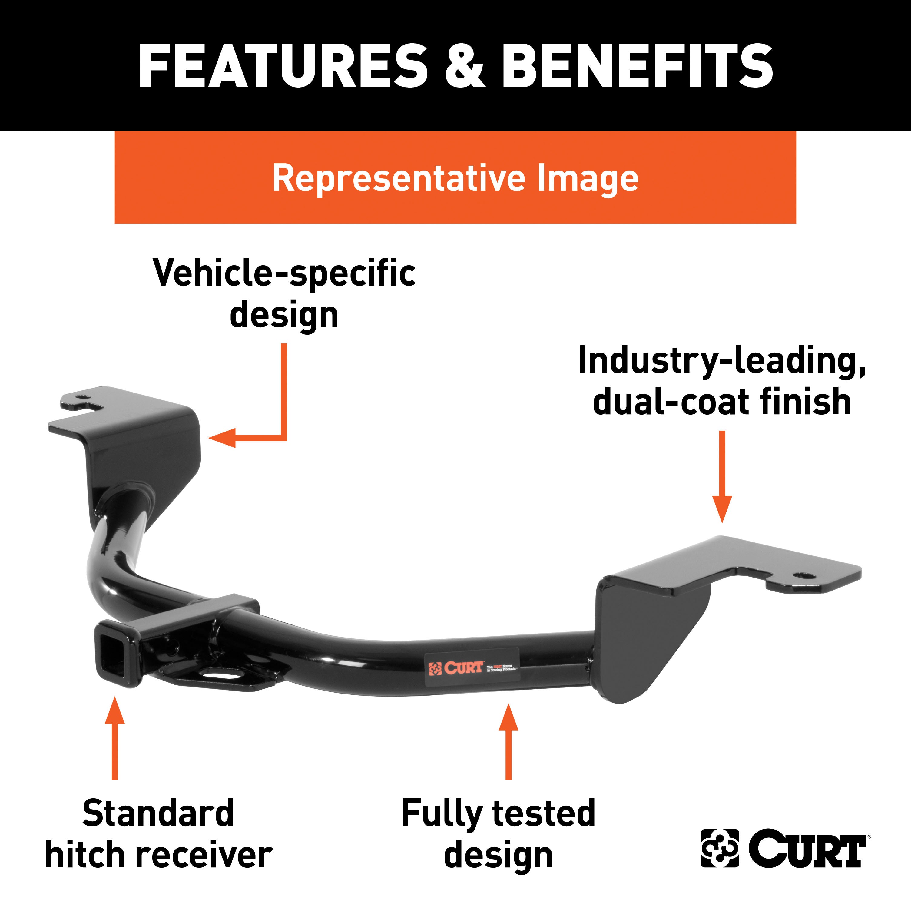 CURT Class 2 Trailer Hitch with Ball Mount, 1-1/4-In Receiver, Fits Select Jeep Liberty Model 122453