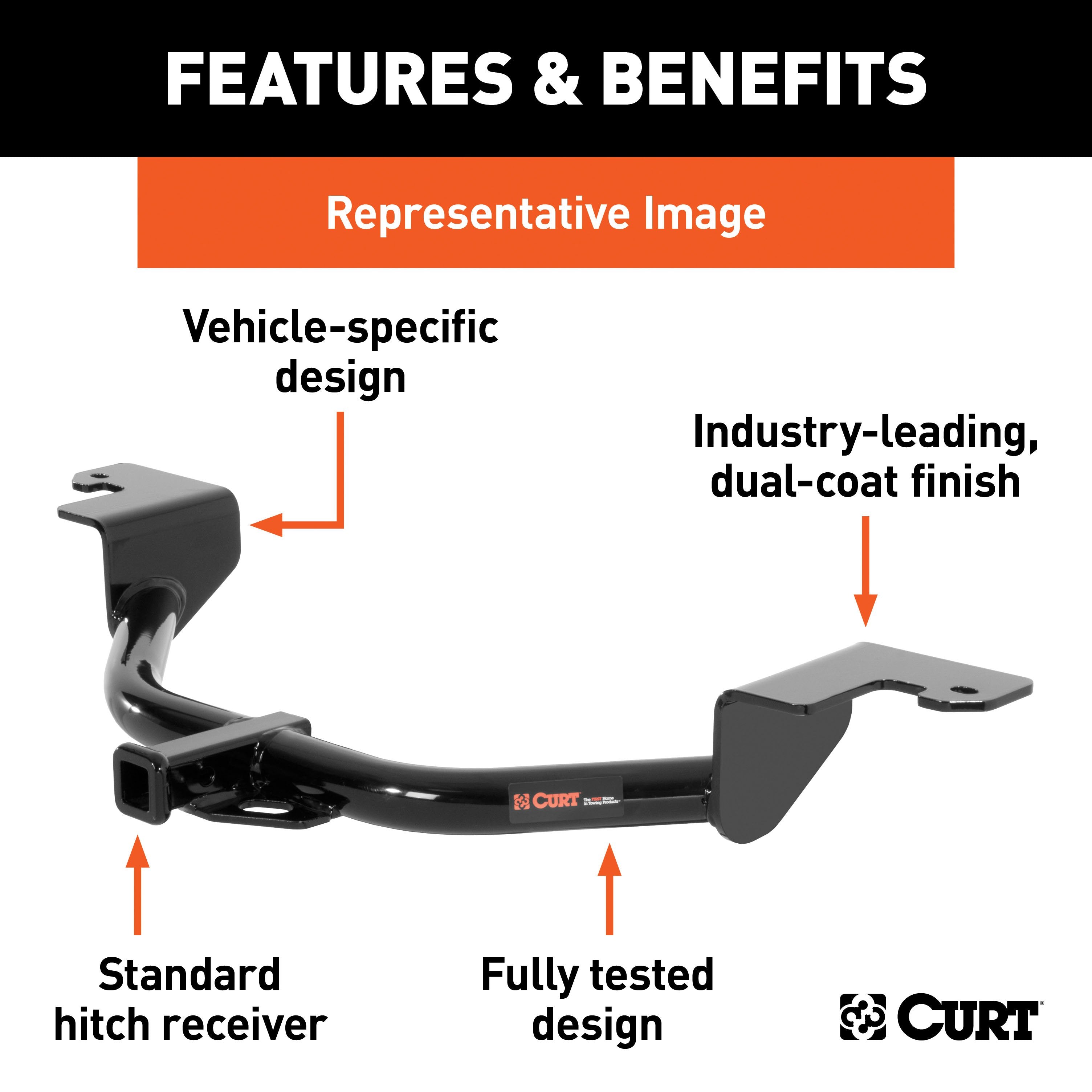 CURT Class 2 Trailer Hitch, 1-1/4-Inch Receiver, Fits Select Jeep Liberty Model 12245