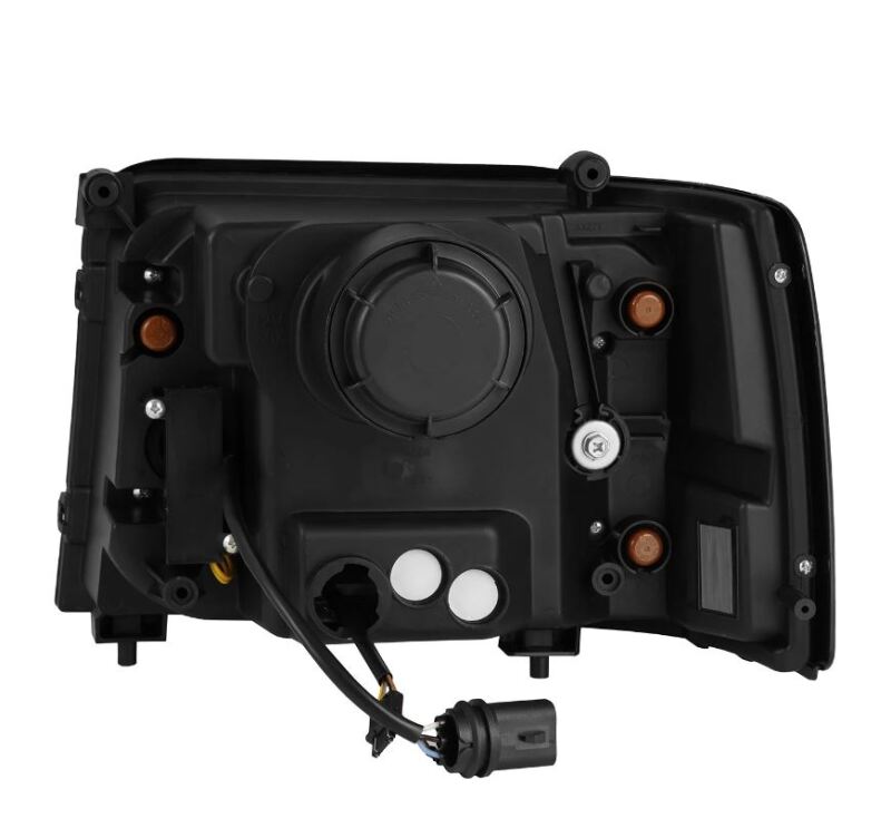 AlphaRex LUXX-Series projector headlights for 92-96 Ford F-Series/Bronco, featuring black housing and sequential signal lights.