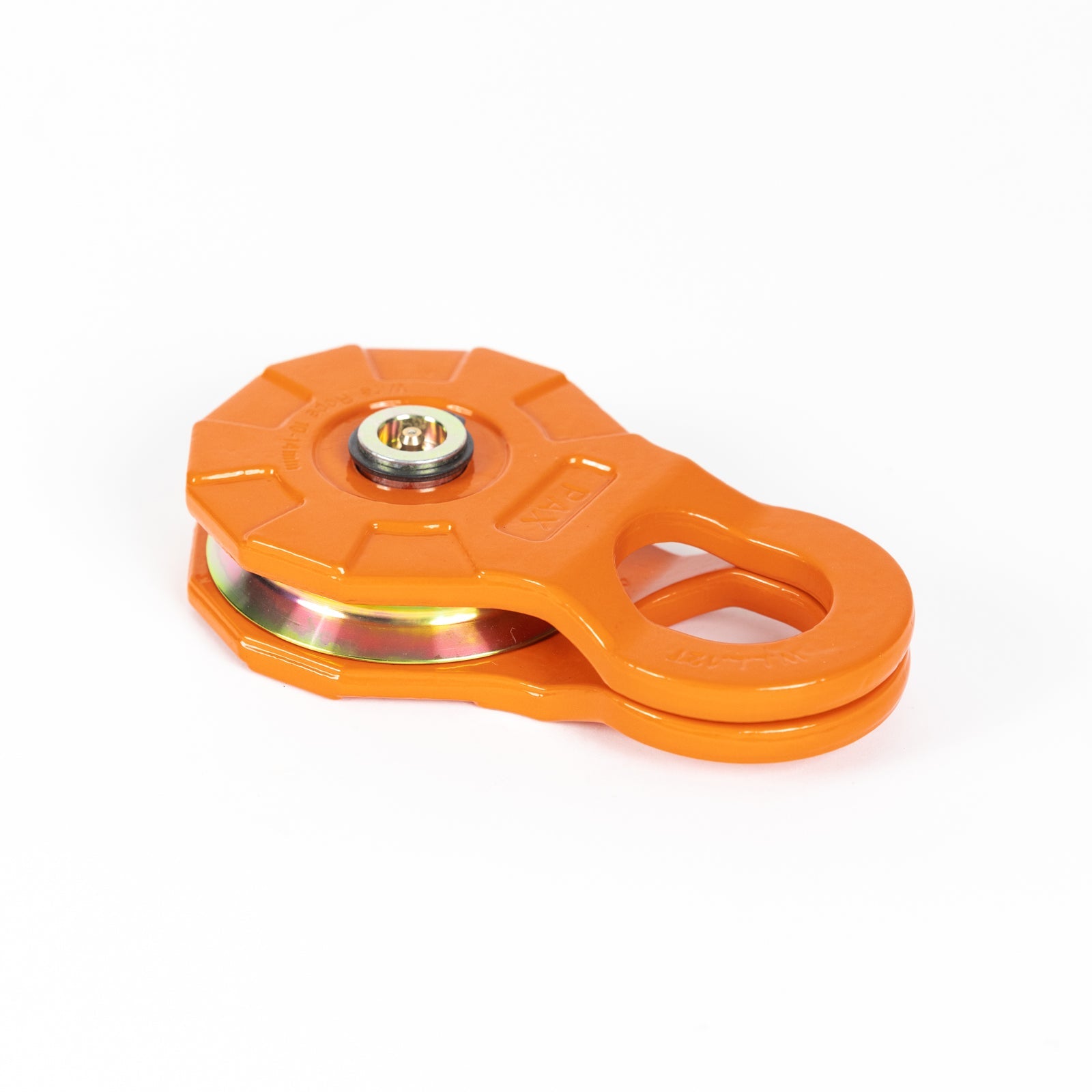 12 Ton Forged Snatch Block in bright orange, designed for heavy-duty towing and winching applications.