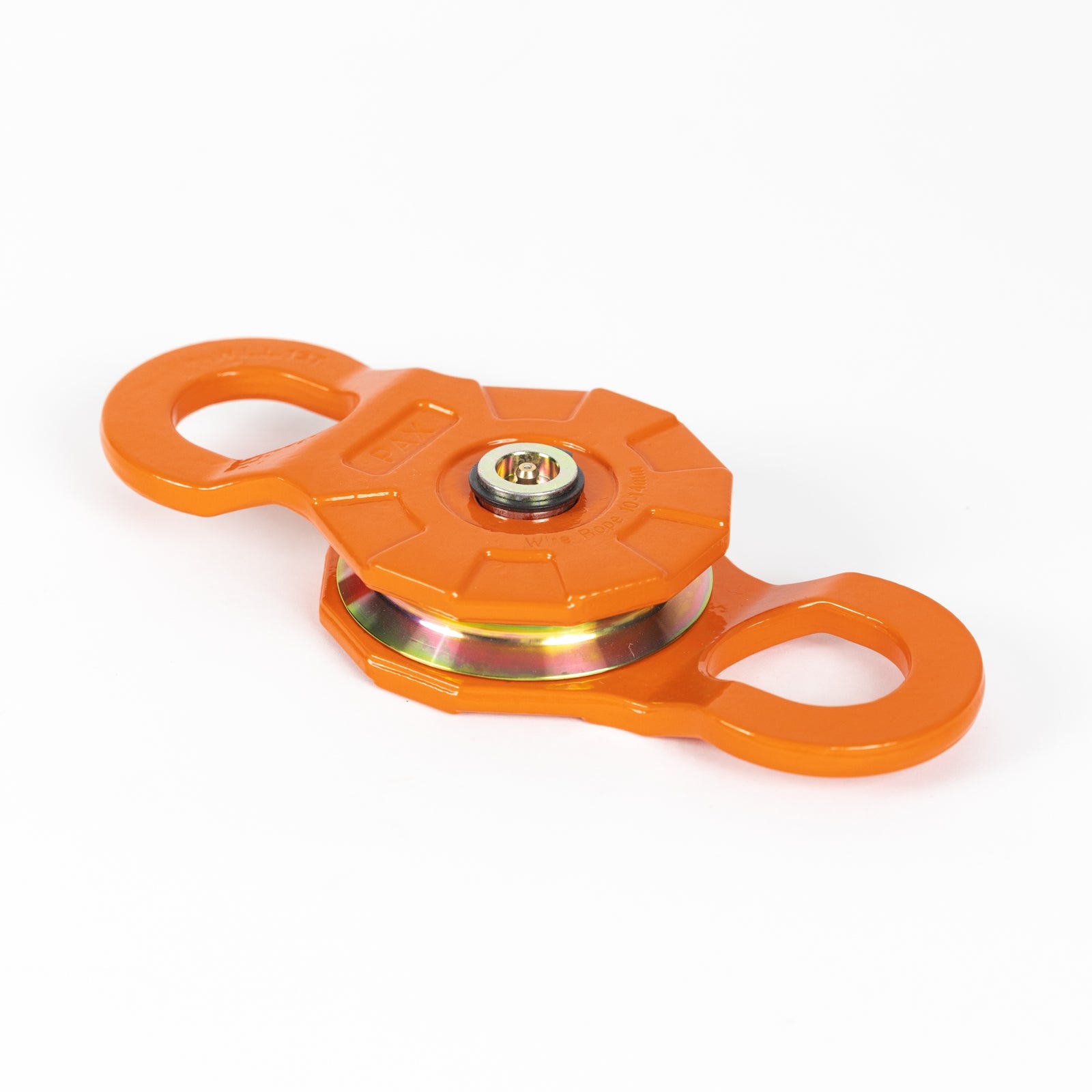 12 Ton Forged Snatch Block in bright orange, designed for heavy-duty towing and rigging applications.
