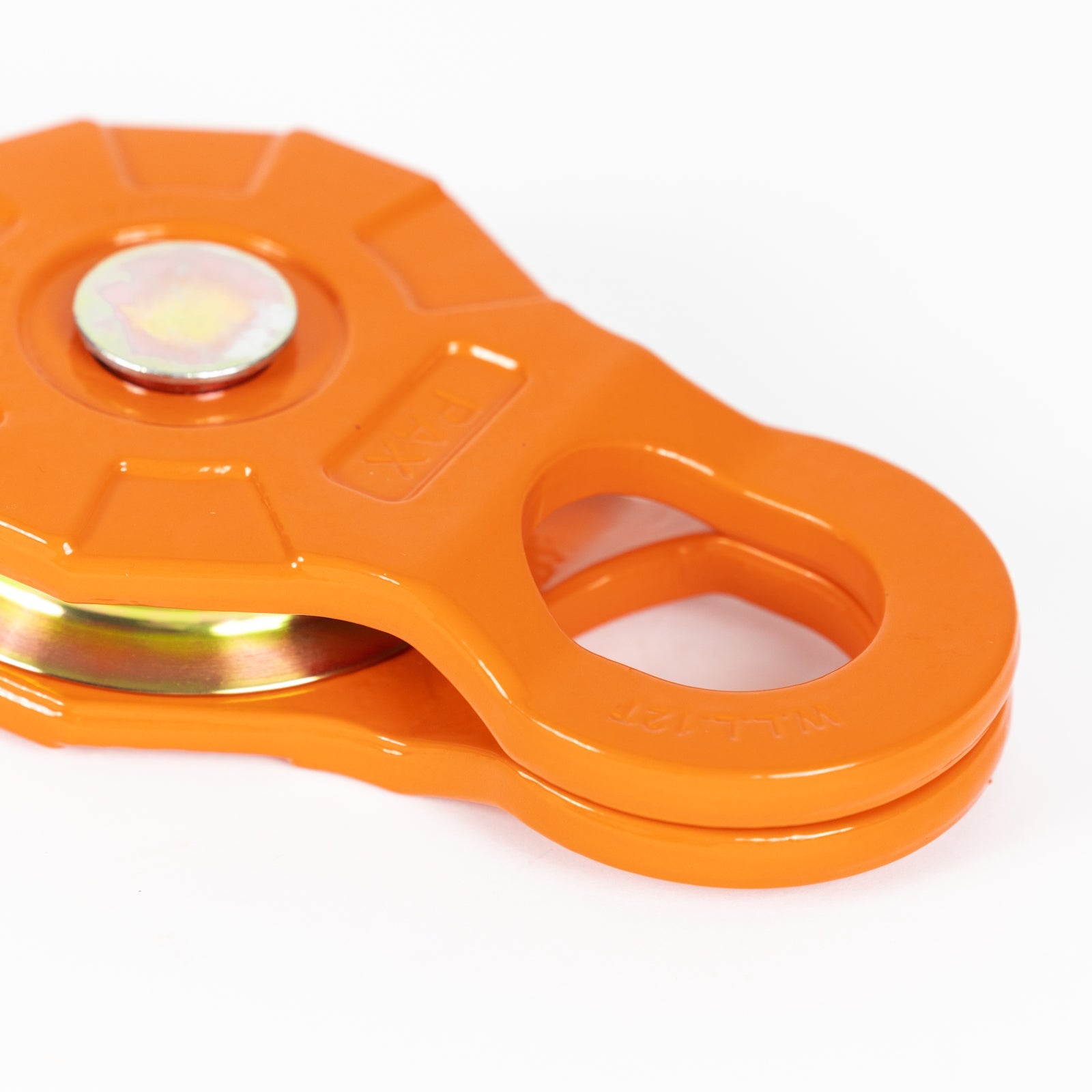 12 Ton Forged Snatch Block in bright orange, designed for heavy-duty towing and winching applications. Durable and reliable.