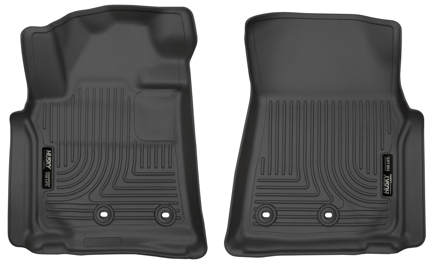 Weatherbeater Front Floor Liners For 2013-2021 LX570, Land Cruiser Black Husky Liners