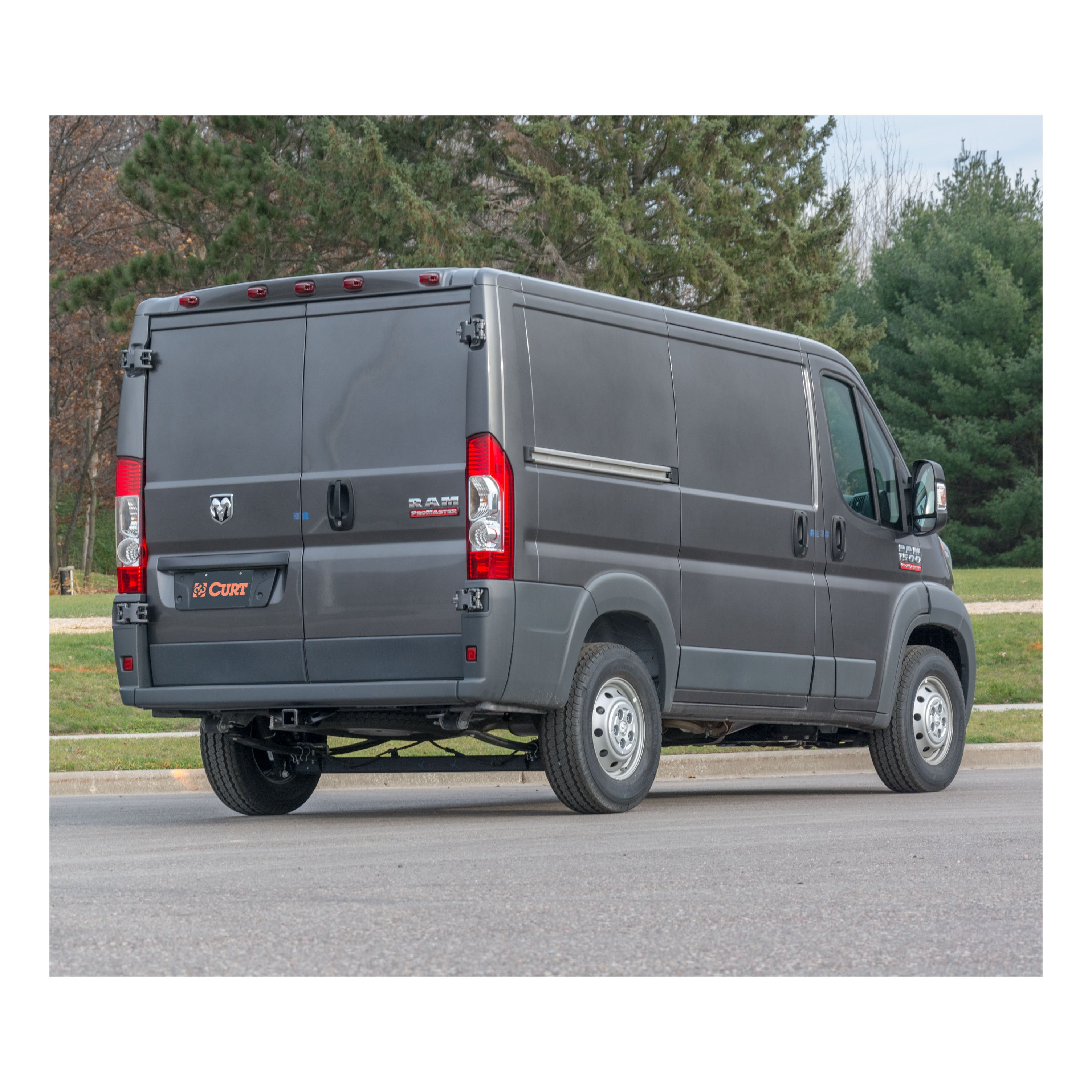 CURT Class 3 Trailer Hitch, 2-Inch Receiver, 5,000 lbs, Fits Select Ram ProMaster 1500, 2500, 3500 Model 13295