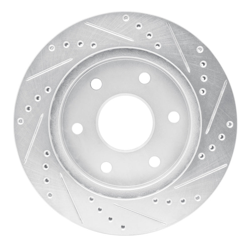 R1 21-22 Chevrolet Colorado Front Left Drilled & Slotted Silver Brake Rotor