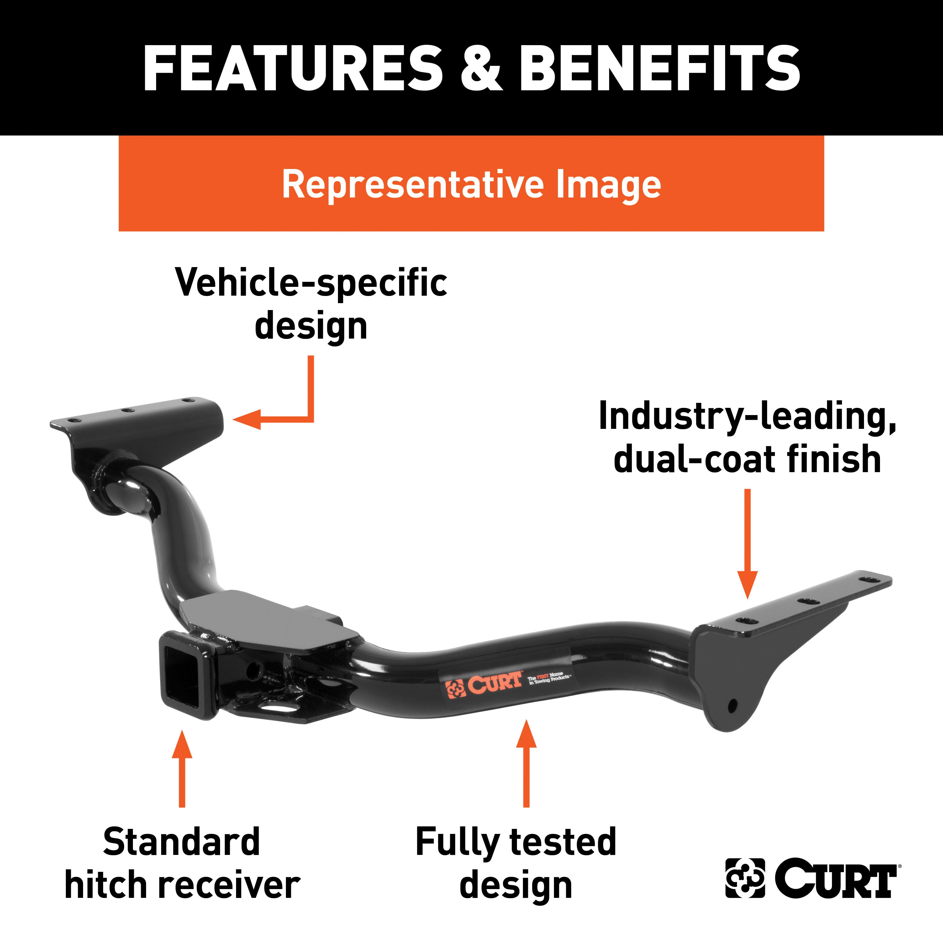 CURT Class 3 Trailer Hitch, 2-Inch Receiver, Fits Select GMC Jimmy, Chevrolet Blazer, K5 Model 13401