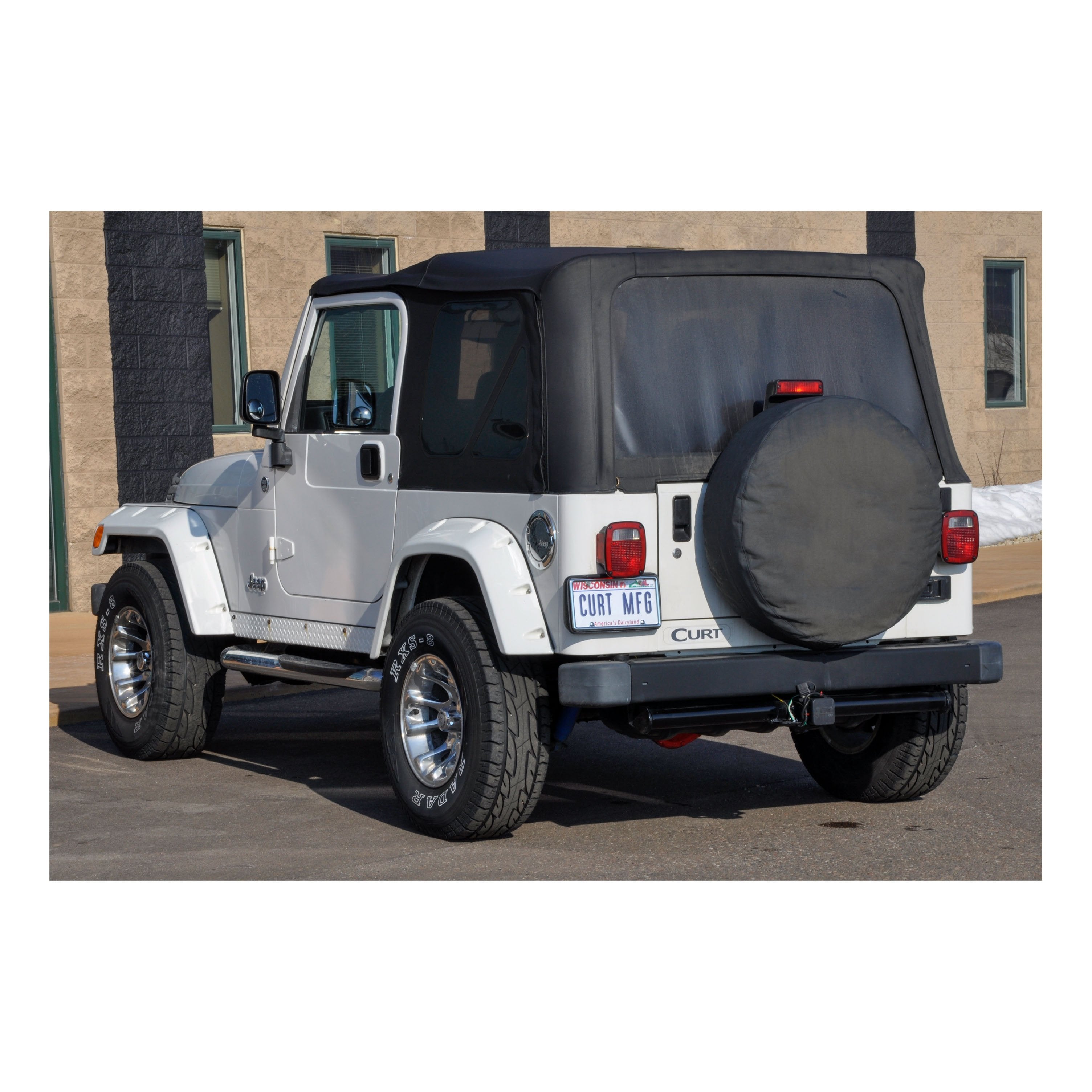 CURT Class 3 Trailer Hitch, 2-Inch Receiver, Round Tube Frame, Fits Select Jeep Wrangler TJ Model 13430