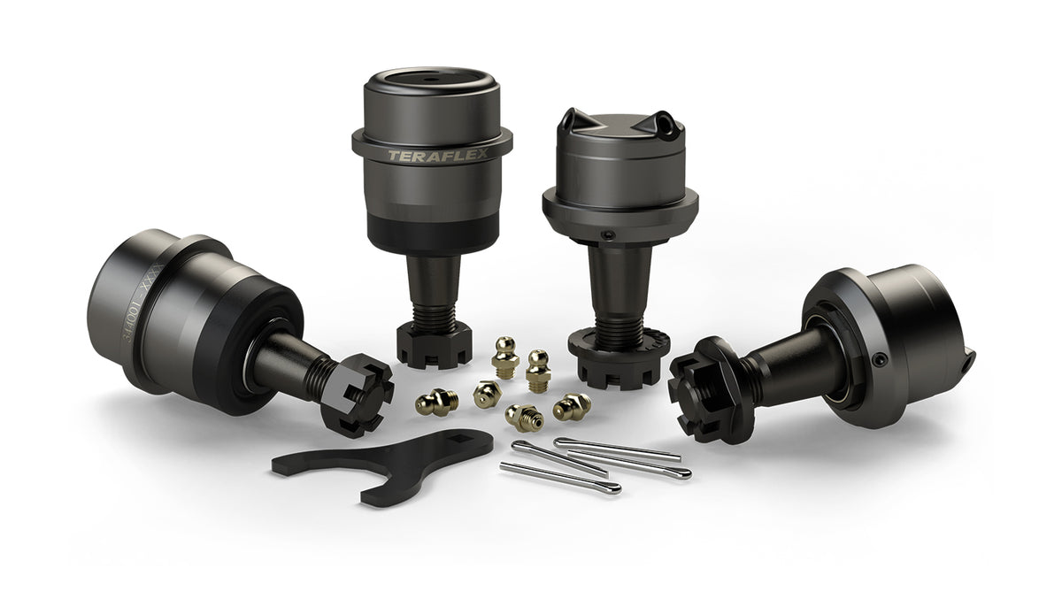 97-06 Jeep Wrangler TJ Dana 30/44 HD Ball Joint Kit w/out Knurl 2 Upper & 2 Lower TeraFlex