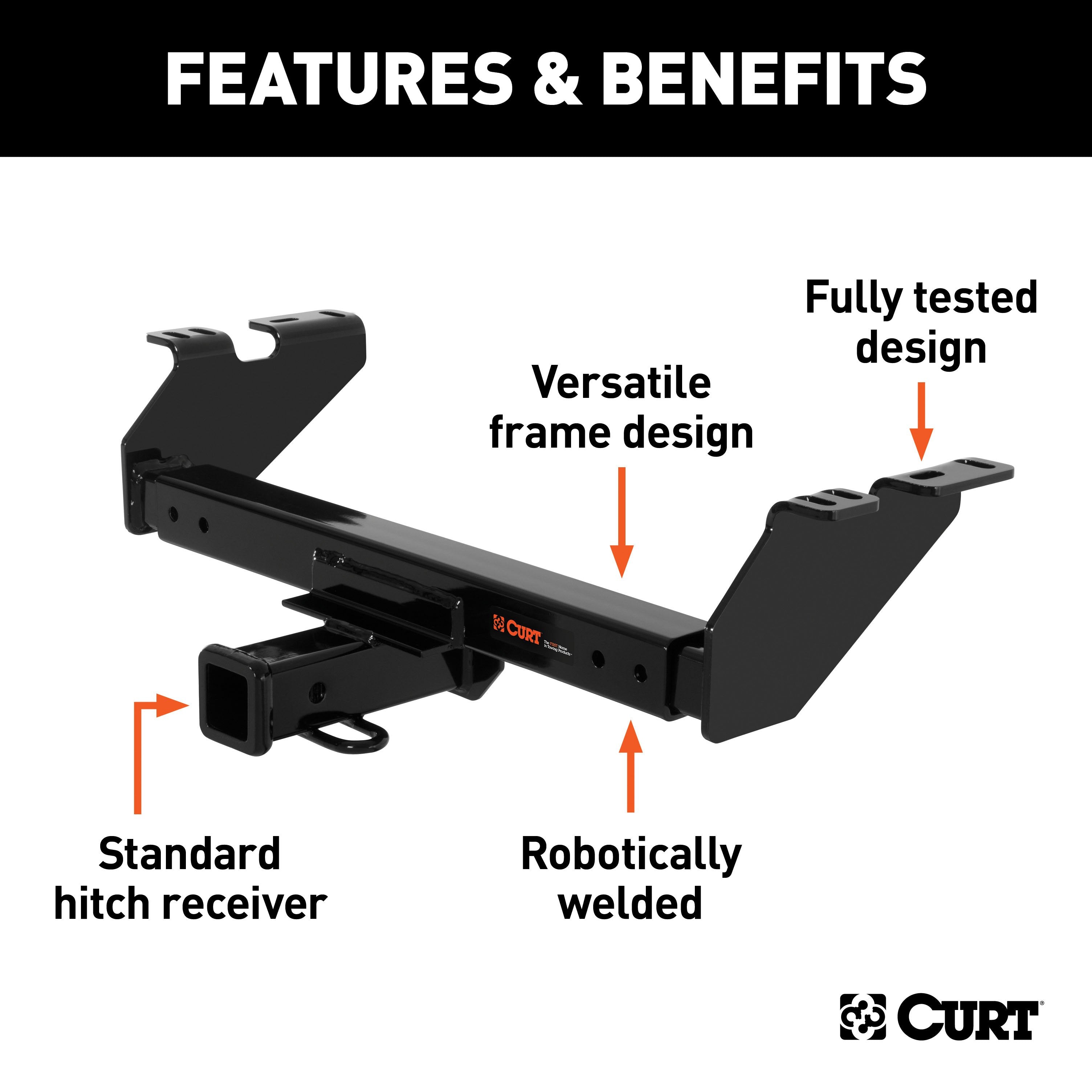 CURT Multi-Fit Class 3 Adjustable Trailer Hitch, 2-Inch Receiver, 5,000 lbs. Model 13900