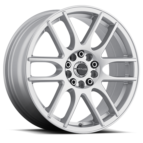 Aluminum Wheels 18x7.5 Mystique 141S Gloss Silver 42 Offset 5 on 100/5 on 114.3 Bolt Pattern 72.62 Bore Raceline