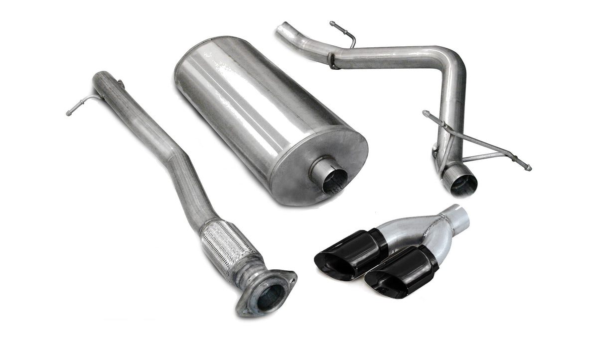 3.0 Inch Cat-Back Sport Single Side Exhaust 4.0 Inch Black Tips 07-08 Silverado/Sierra 143.5 Inch Wheelbase 4.8L/5.3L/6.0L V8 Stainless Steel Corsa Performance