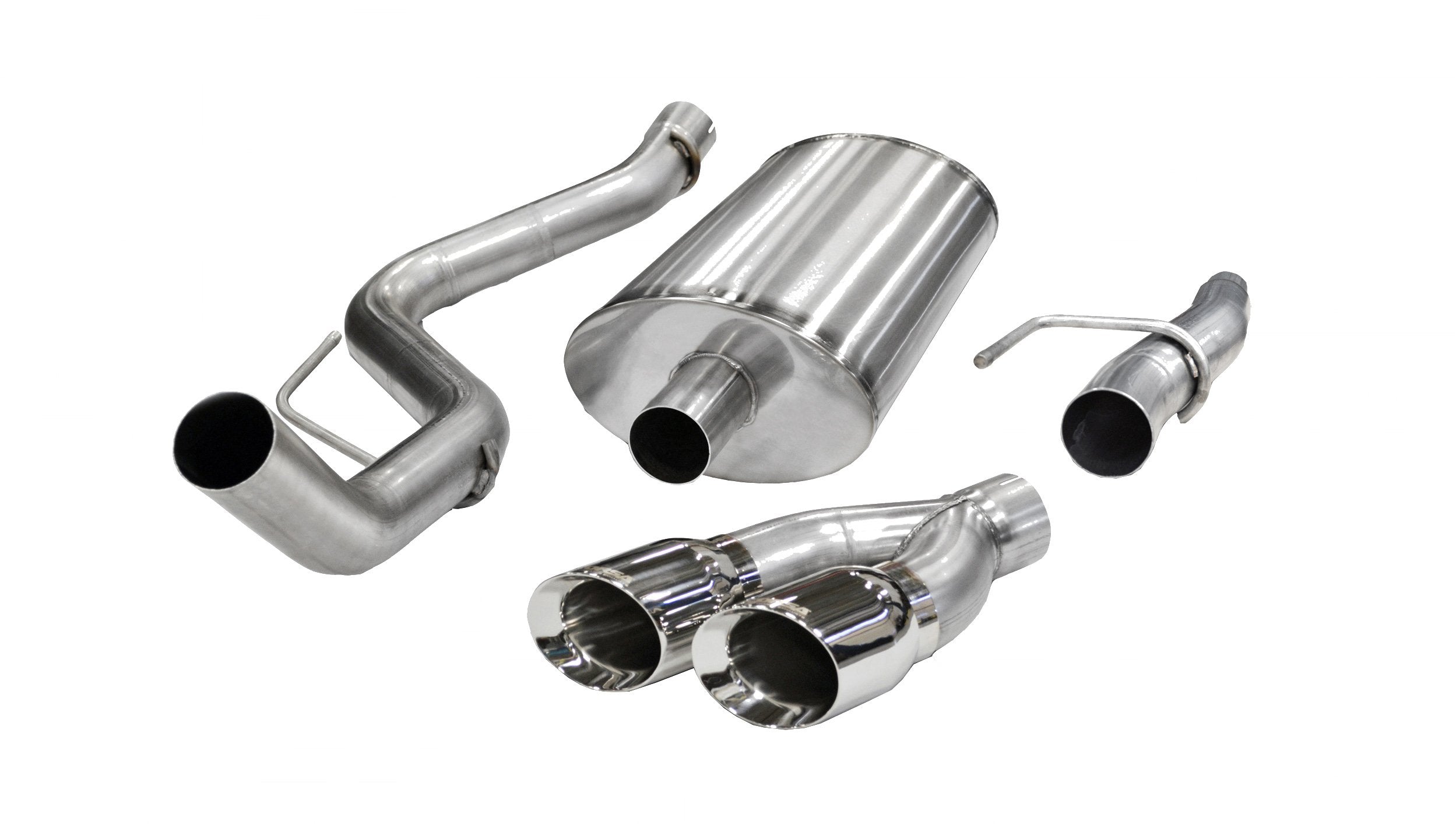 3.0 Inch Cat-Back Sport Single Side Exit Exhaust 4.0 Inch Polished Tips 11-14 Ford F150 5.0L V8 144.5/156.5/163.1 Inch Wheelbase Stainless Steel Corsa Performance