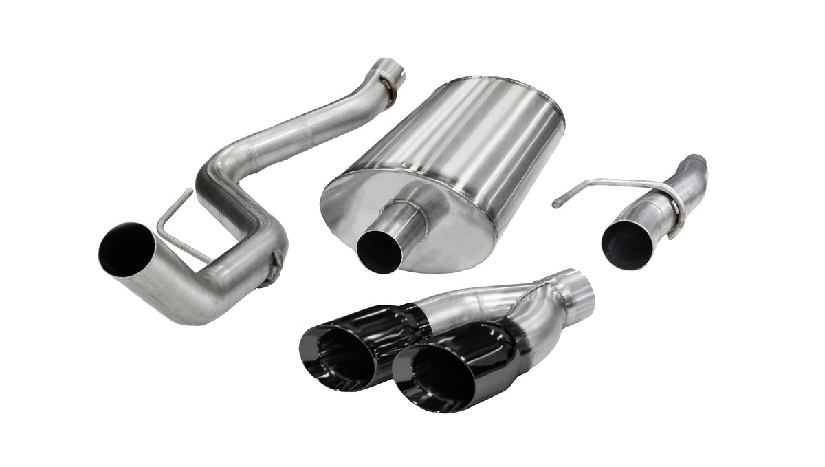 3.0 Inch Cat-Back Sport Single Side Exit Exhaust 4.0 Inch Black Tips 11-14 Ford F150 5.0L V8 144.5/156.5/163.1 Inch Wheelbase Stainless Steel Corsa Performance