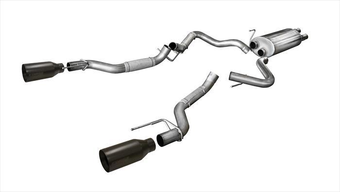 3.0 Inch Cat-Back Sport Dual Rear Exhaust 5 Inch Black Tips 17-Present Ford F150 Raptor EcoBoost 3.5L V6 Turbo SuperCab 133.0 Inch/SuperCrew 145 Inch Wheelbase Stainless Steel Corsa Performance