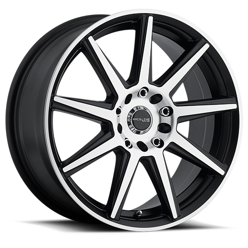 Aluminum Wheels 16x7 Storm 144M Machined Spoke-Machined Outer Lip Satin Black 40 Offset 5 on 110/5 on 115 Bolt Pattern 72.6 Bore Raceline
