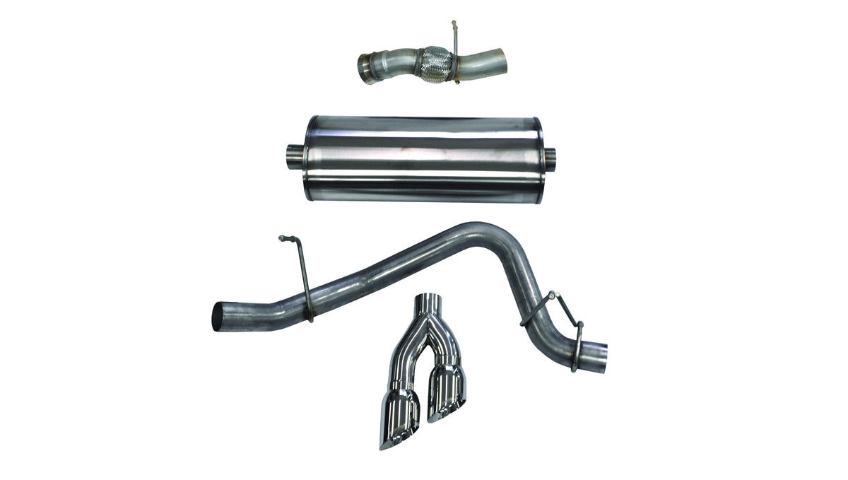 3.0 Inch Cat-Back Sport Single Side Exit Exhaust 4.0 Inch Polished Tips 15-Present Chevy Tahoe/GMC Yukon/Cadillac Escalade 6.2L V8 Stainless Steel Corsa Performance