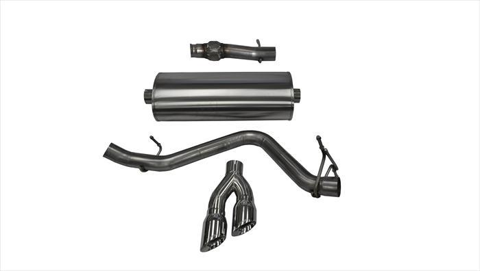 3.0 Inch Cat-Back Sport Single Side Exit Exhaust 4.0 Inch Polished Tips 14-Present Silverado/Sierra 1500 Regular Cab/Standard Bed 5.3L V8 119 Inch WB Stainless Steel Corsa Performance