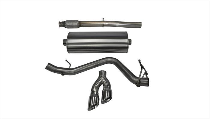 3.0 Inch Cat-Back Sport Single Side Exit Exhaust 4.0 Inch Polished Tips 14-Present Silverado/Sierra/Denali Crew Cab/Standard Bed 5.3L V8 153.0 Inch WB Stainless Steel Corsa Performance