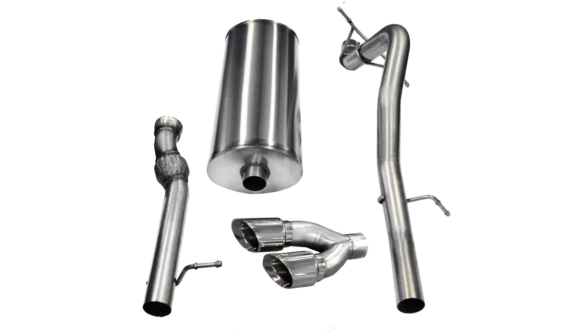 3.0 Inch Cat-Back Sport Single Side Exit Exhaust 4.0 Inch Polished Tips 11-14 Cadillac Escalade EXT/ESV/GMC Yukon XL Denali 6.2L V8 Stainless Steel Corsa Performance