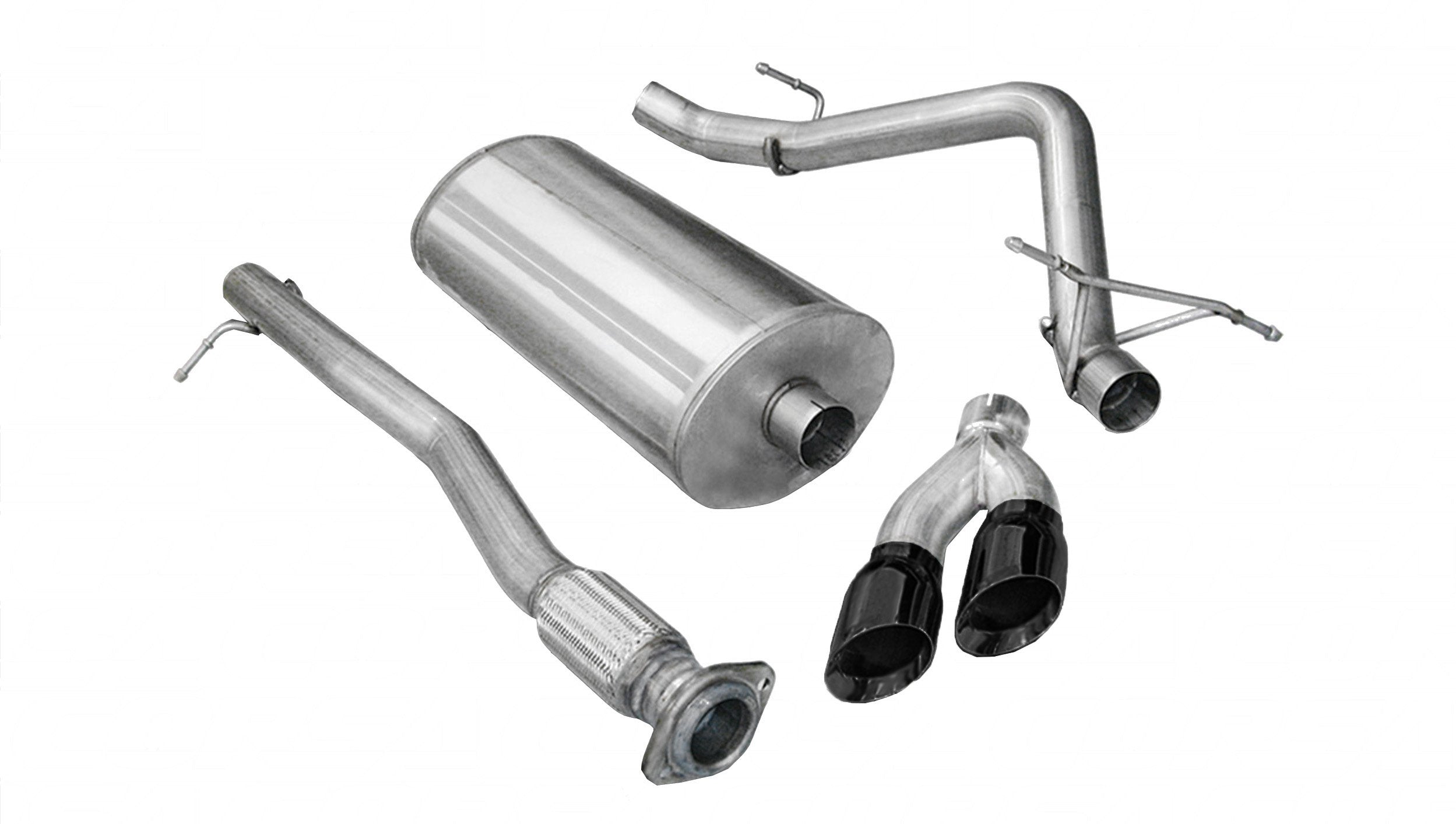 3.0 Inch Cat-Back Sport Single Side Exit Exhaust 4.0 Inch Black Tips 09 Silverado/Sierra 1500 Ext Cab/Standard Bed/Crew Cab/Short Bed 4.8L/5.3L/6.0L V8 143.5 Inch WB Stainless Steel Corsa Performance