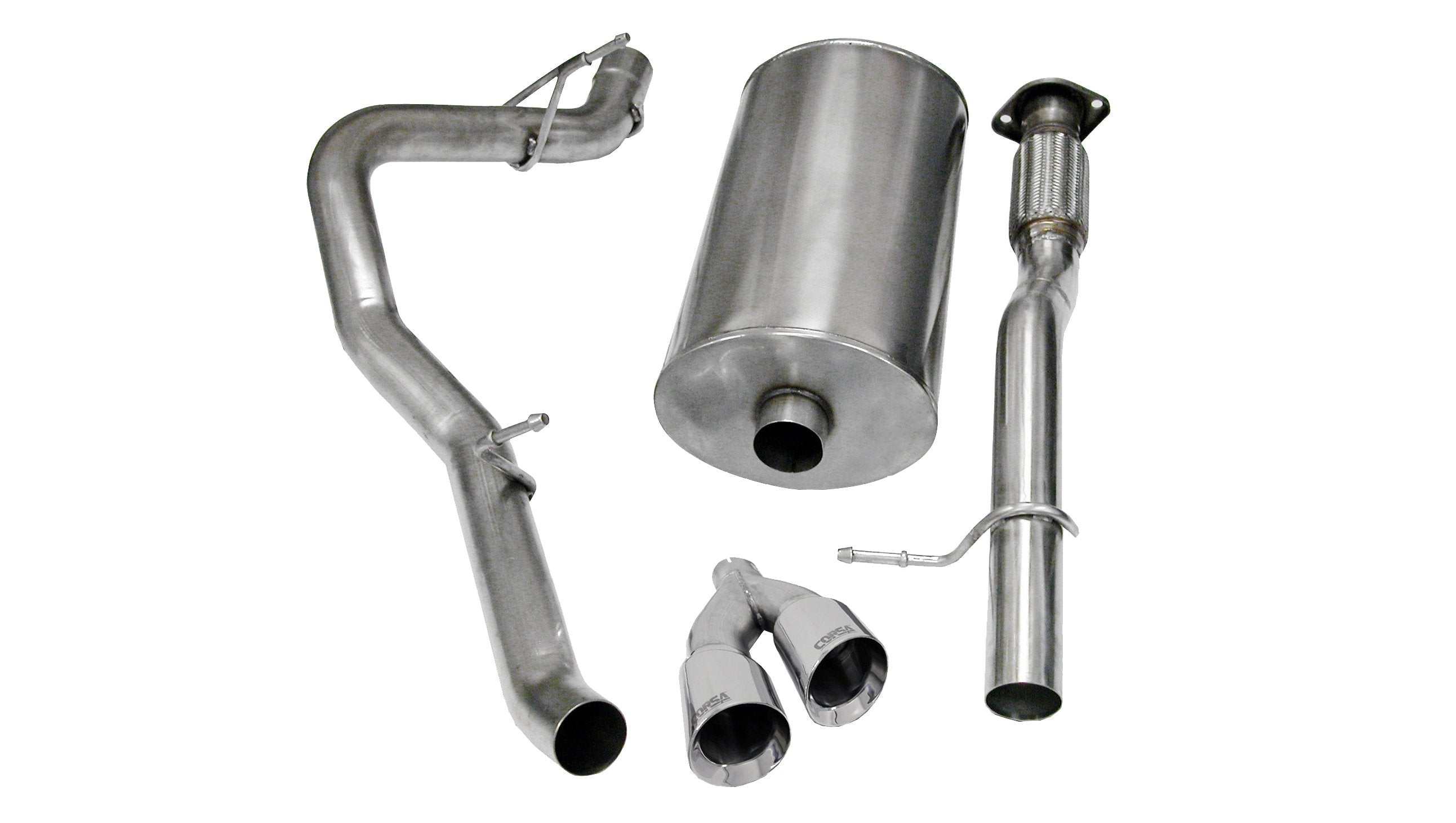 3.0 Inch Cat-Back Sport Single Side Exit Exhaust 4.0 Inch Polished Tips 09-13 Avalanche/09-14 Suburban/Yukon XL 5.3L/6.0L V8 Stainless Steel Corsa Performance