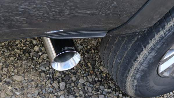 3.0 Inch Cat-Back Side Exit Single 4.0 Inch Polished Straight Cut Tips Corsa