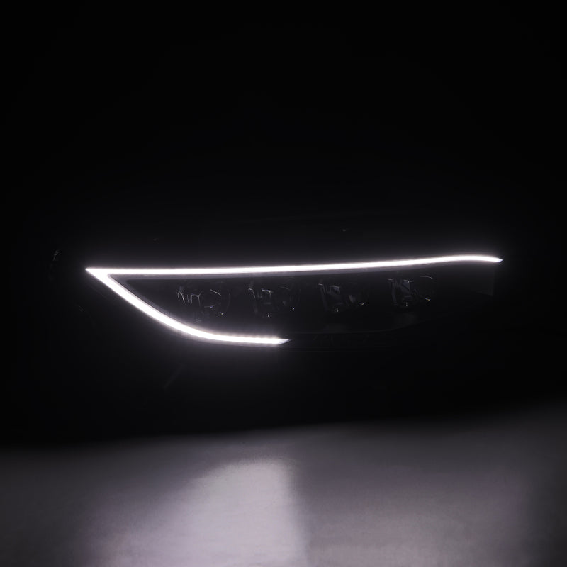 AlphaRex NOVA-Series LED projector headlights for 2016-2021 Honda Civic in black with sequential signals and daytime running lights.