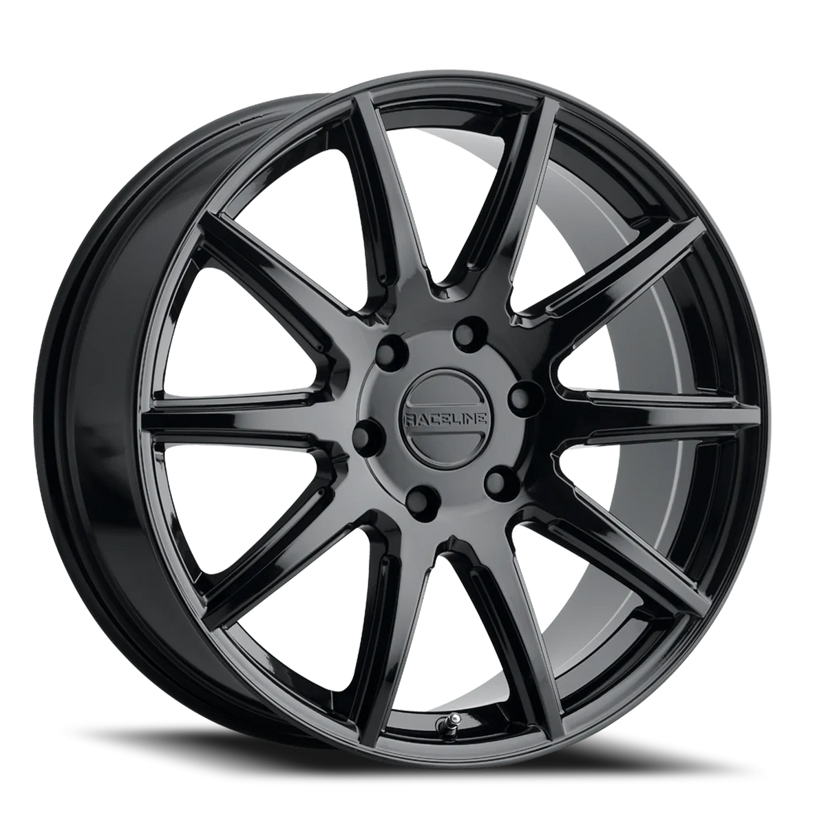 Aluminum Wheels 20x8.5 Spike 159 GB Gloss Black 35 Offset 6 on 135 Bolt Pattern 87.1 Bore Raceline
