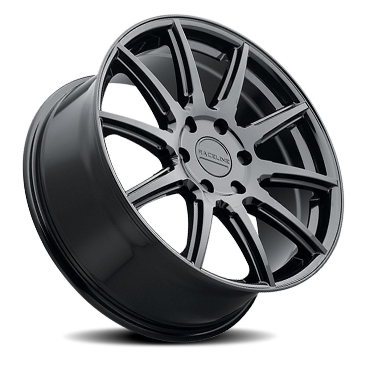 Aluminum Wheels 20x8.5 Spike 159 GB Gloss Black 35 Offset 6 on 135 Bolt Pattern 87.1 Bore Raceline