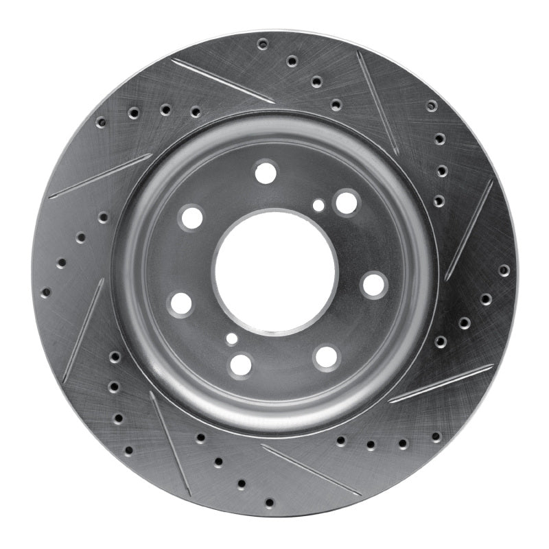 R1 10-14 Ford F-150 4WD Front Left Drilled & Slotted Silver Brake Rotor