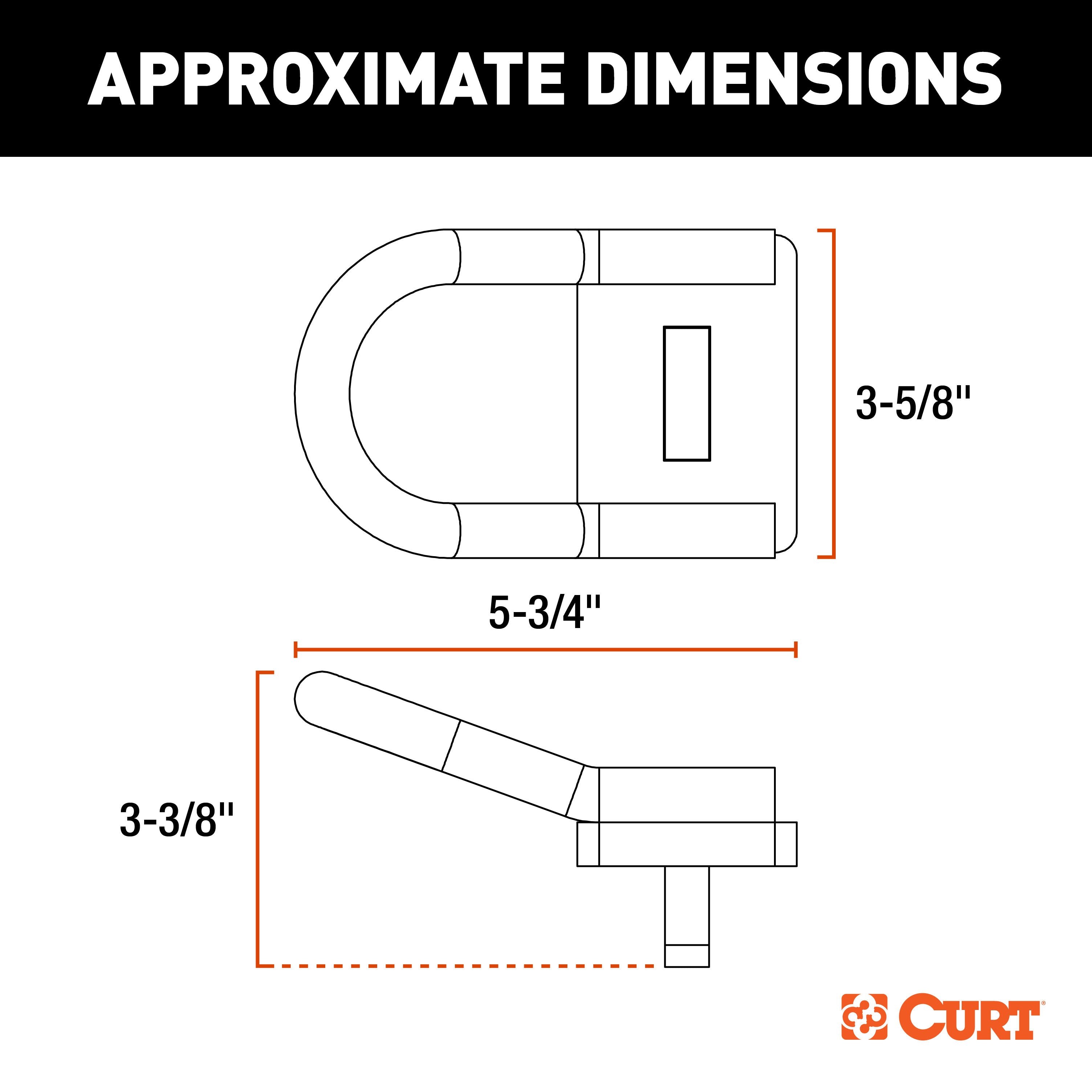 CURT 5th Wheel Trailer Hitch Safety Chain Anchors, Fits Industry-Standard Rails Model 16000
