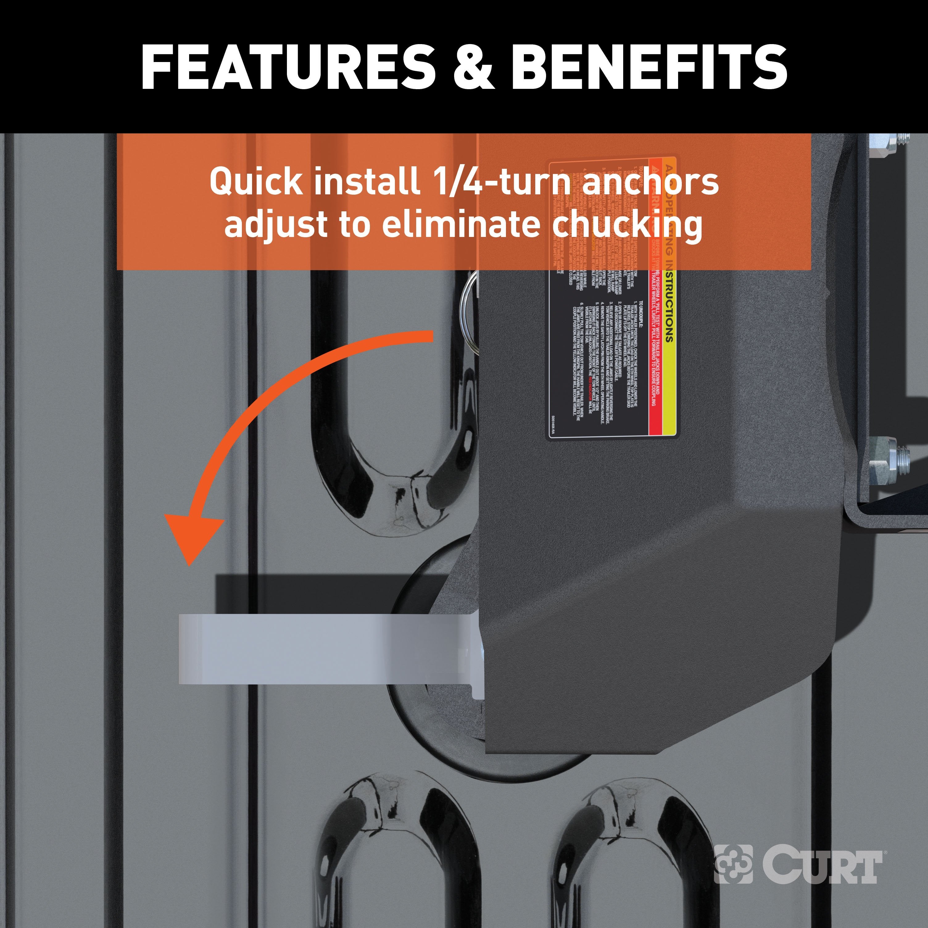 CURT Replacement Ford F-250, F-350, F-450 Puck System 5th Wheel Legs, 24,000 lbs, Hitch Head Required Model 16017