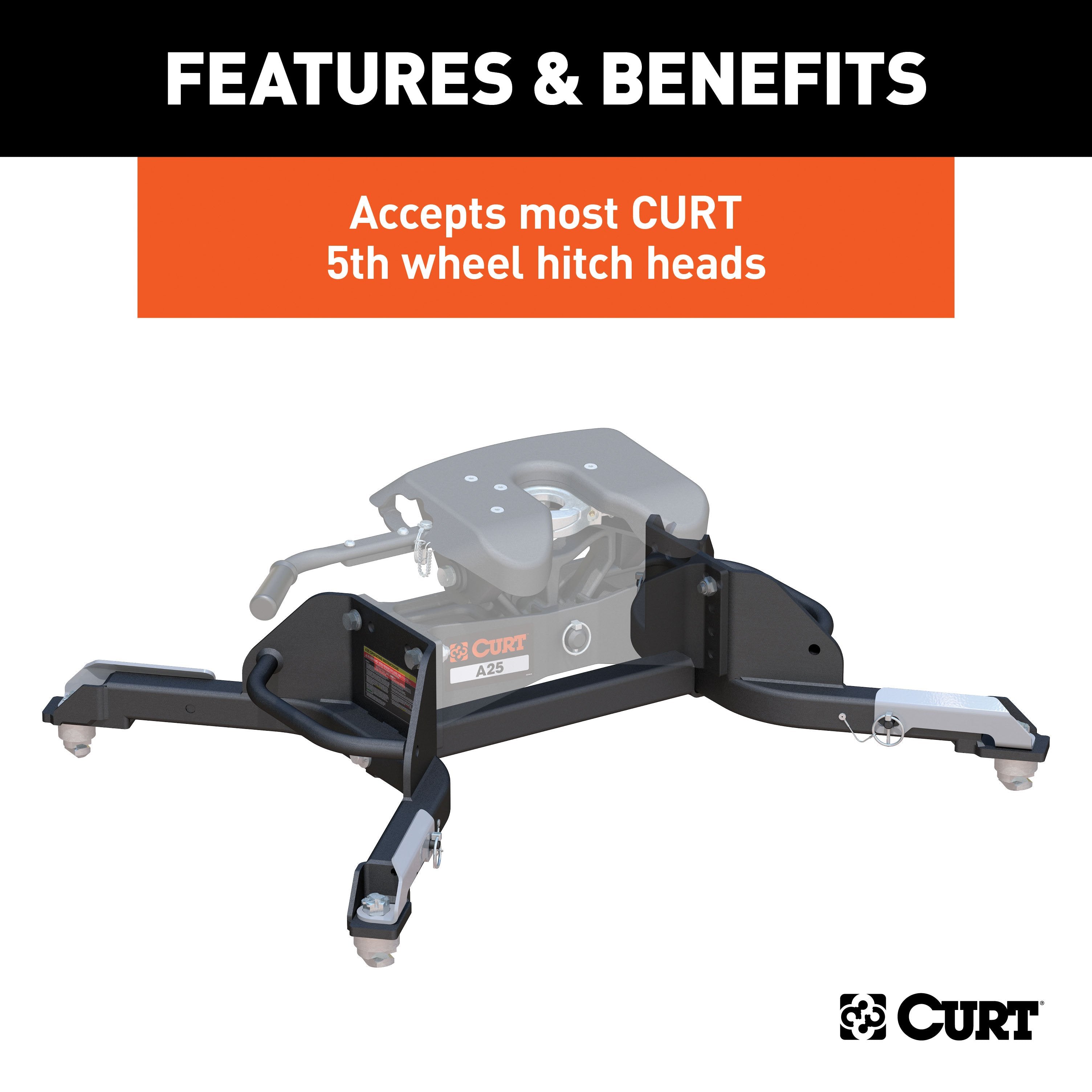 CURT Replacement Ram 2500, 3500 Puck System 5th Wheel Legs, 25,000 lbs, Hitch Head Required Model 16021