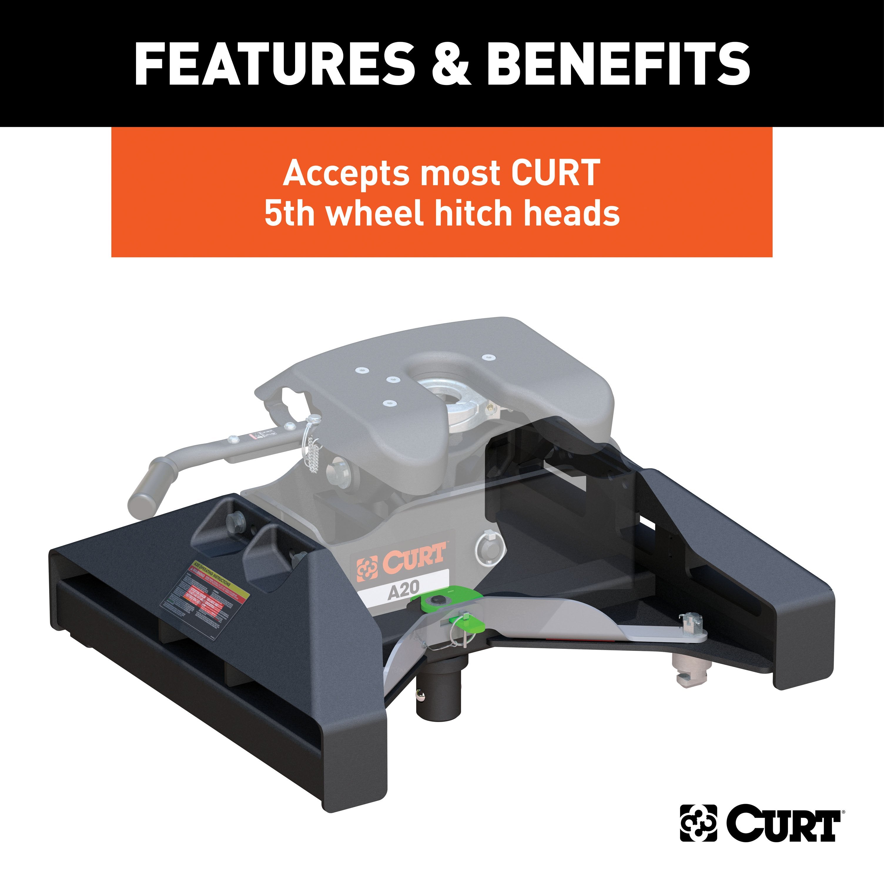 CURT Replacement Nissan Titan XD Puck System 5th Wheel Legs, 20,000 lbs, Hitch Head Required Model 16026