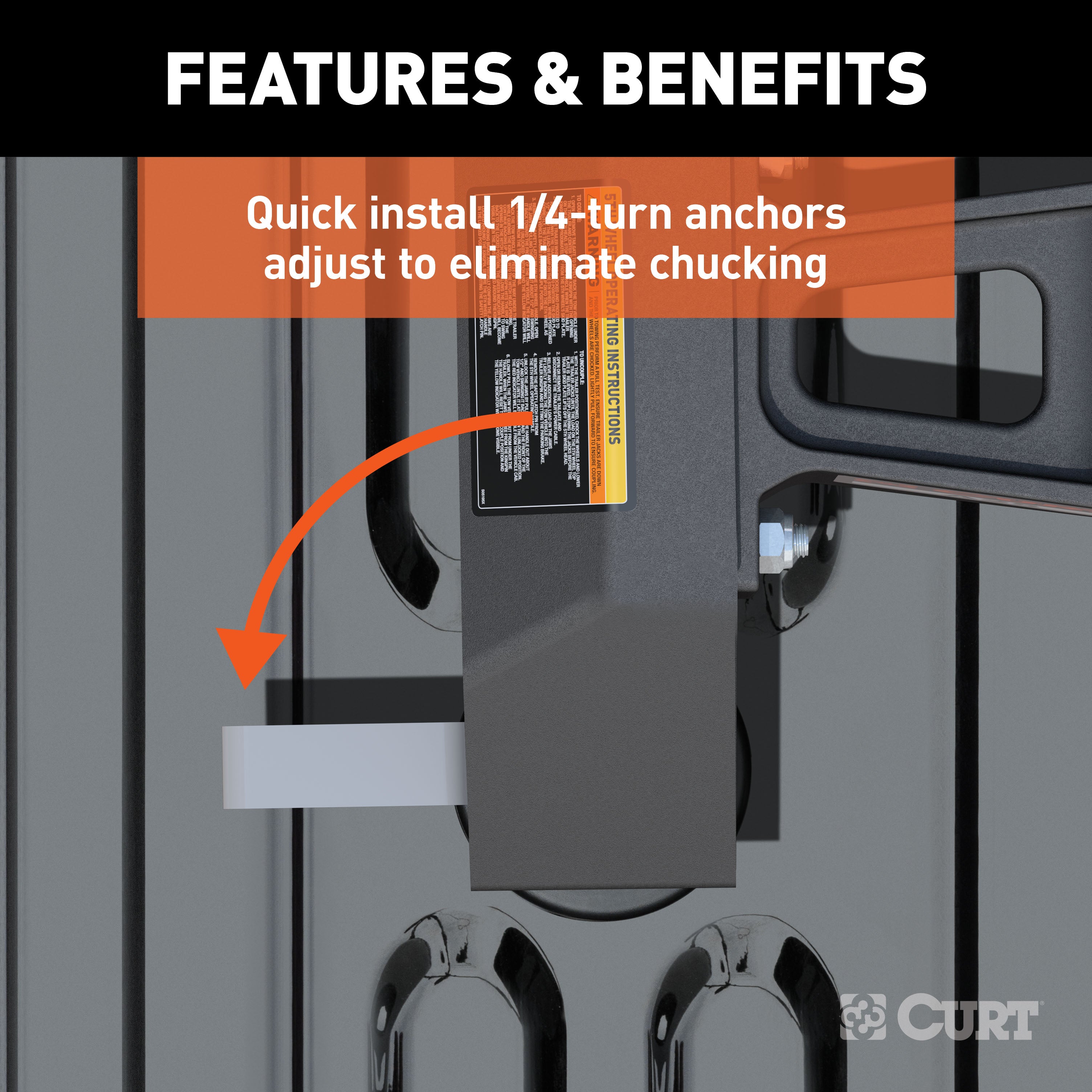 CURT Replacement Chevrolet Silverado, GMC Sierra 2500, 3500 HD Puck System 5th Wheel Legs, 25,000 lbs, Hitch Head Required Model 16029