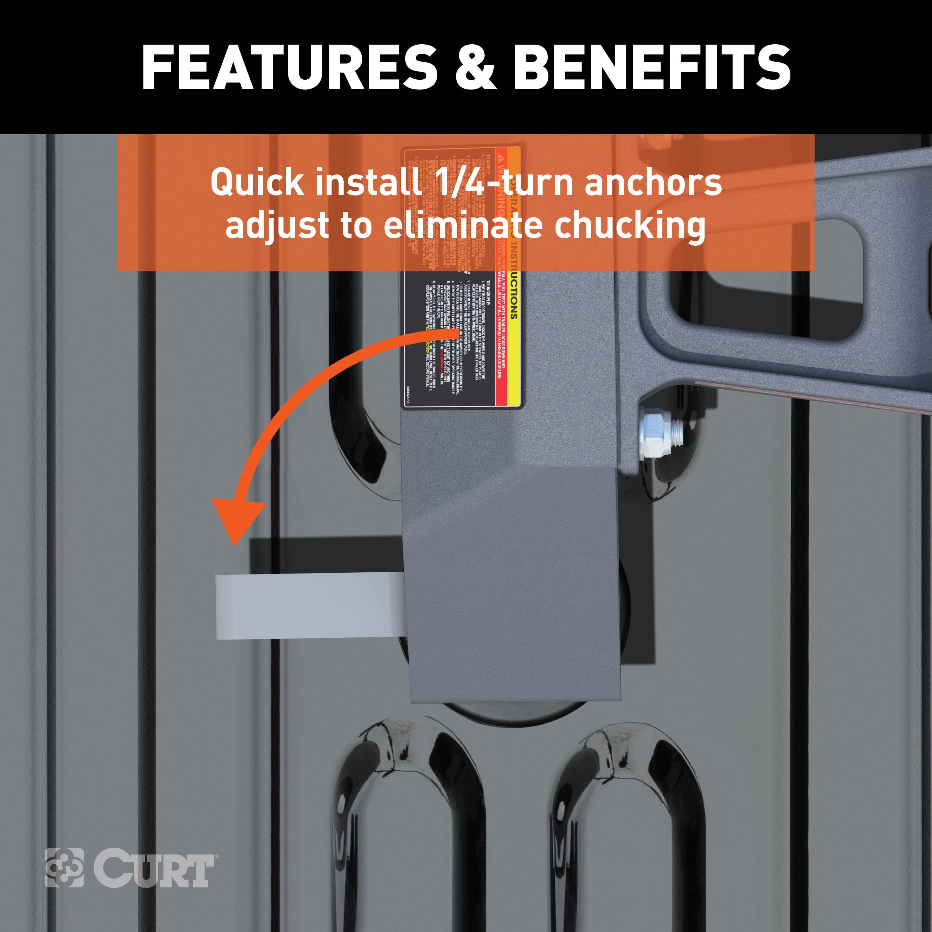 CURT PowerRide Replacement Chevrolet Silverado, GMC Sierra 2500, 3500 HD Puck 5th Wheel Legs, 30,000 lbs, Teridium Grey, Hitch Head Required Model 16030