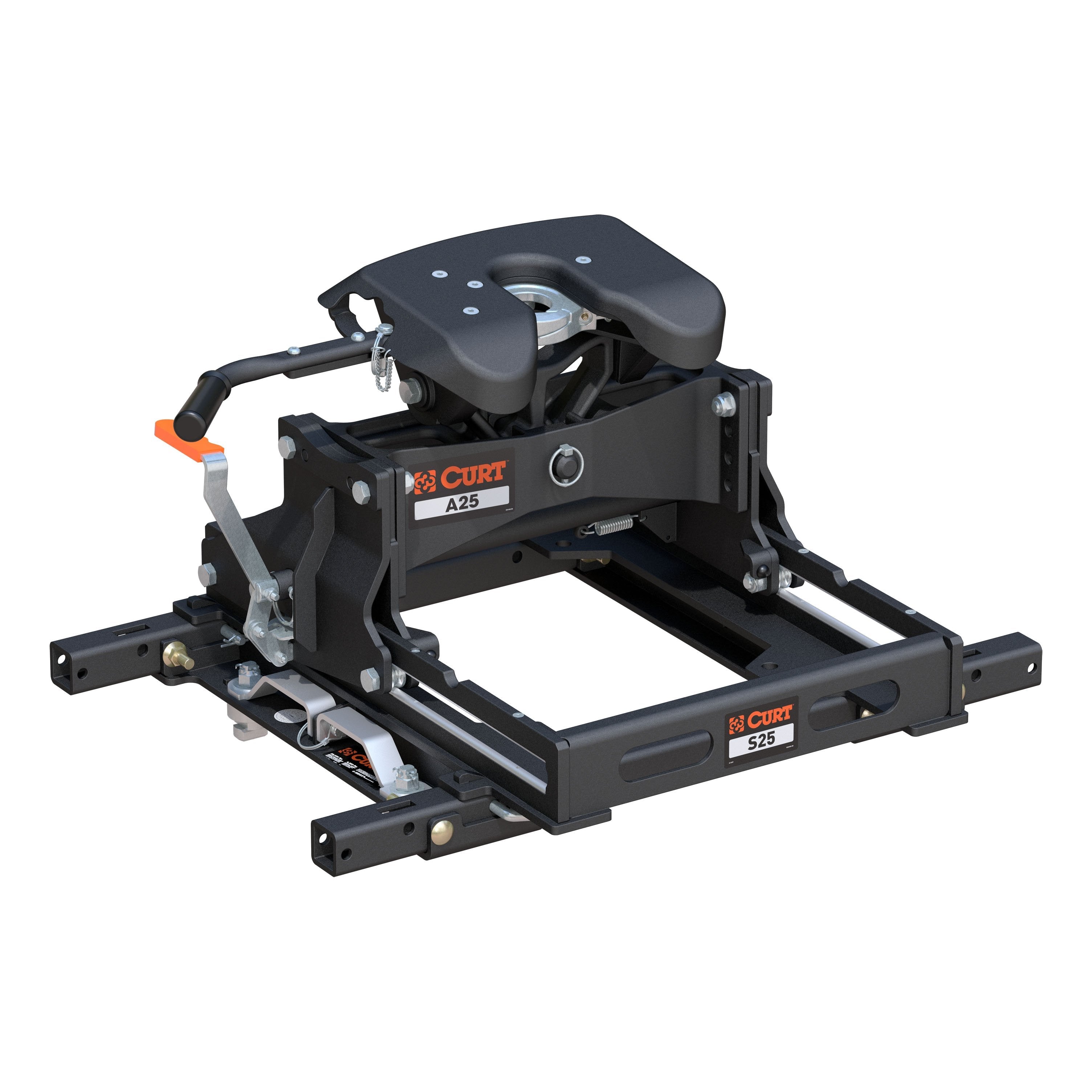 CURT A25 Sliding 5th Wheel Hitch, 25,000 lbs, Fits Select Chevy, Ford, GMC Puck System Model 16057